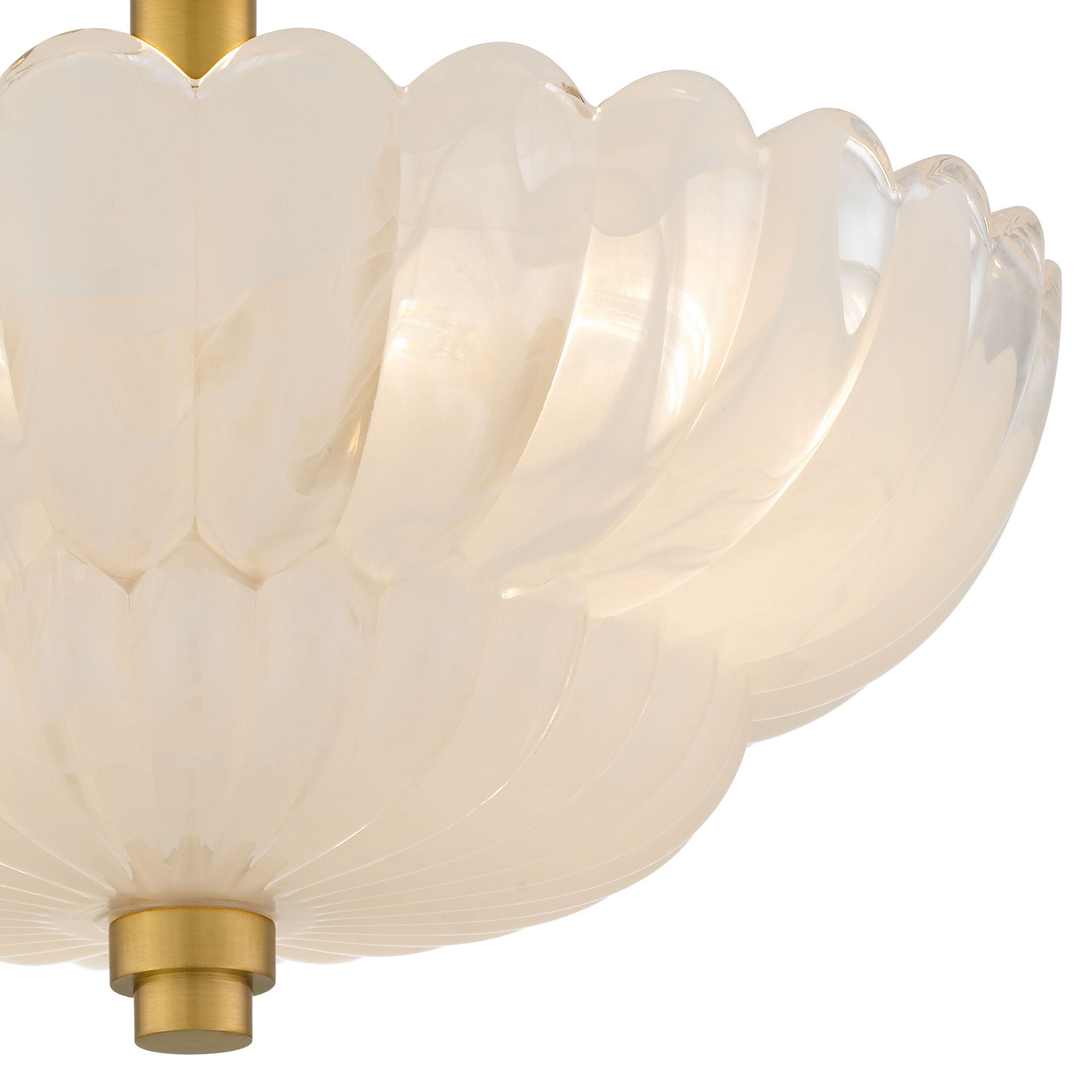 Shown in Brushed Gold finish and Alabaster Glass shade