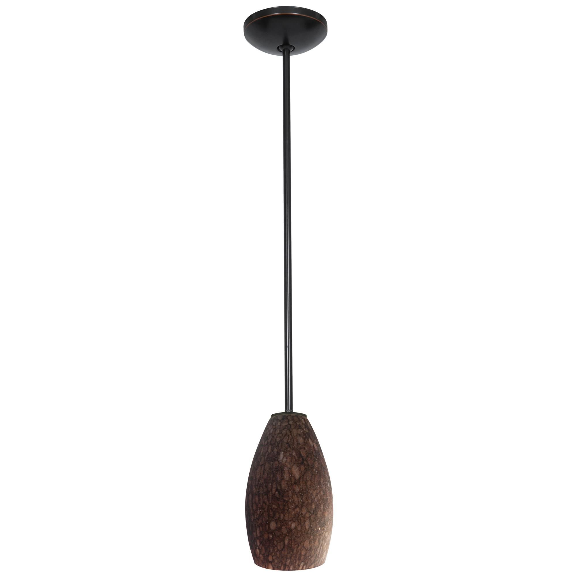 Shown in Oil Rubbed Bronze  finish and Brown Stone  glass