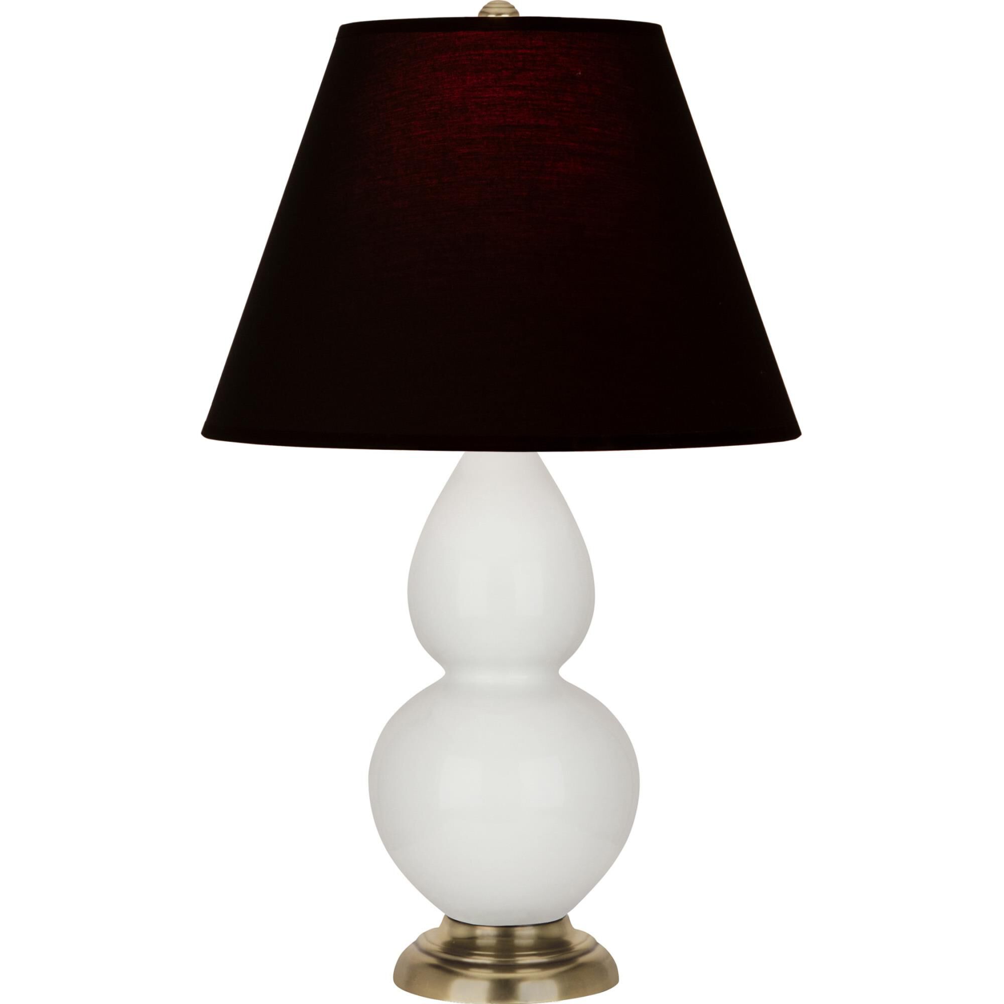 Shown in Lily finish and Ink Black with Rose Red Lining Fabric shade and Antique Natural Brass accent