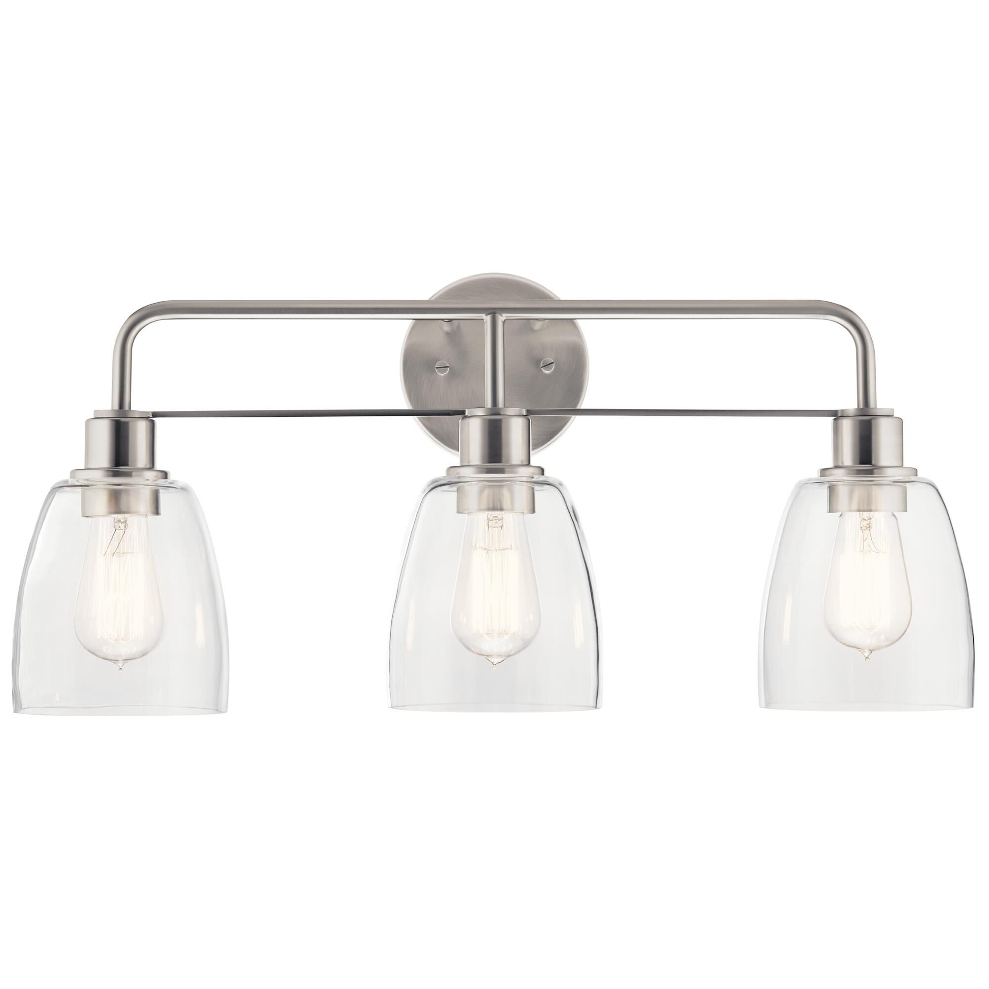 Shown in Nickel Textured finish and Clear glass