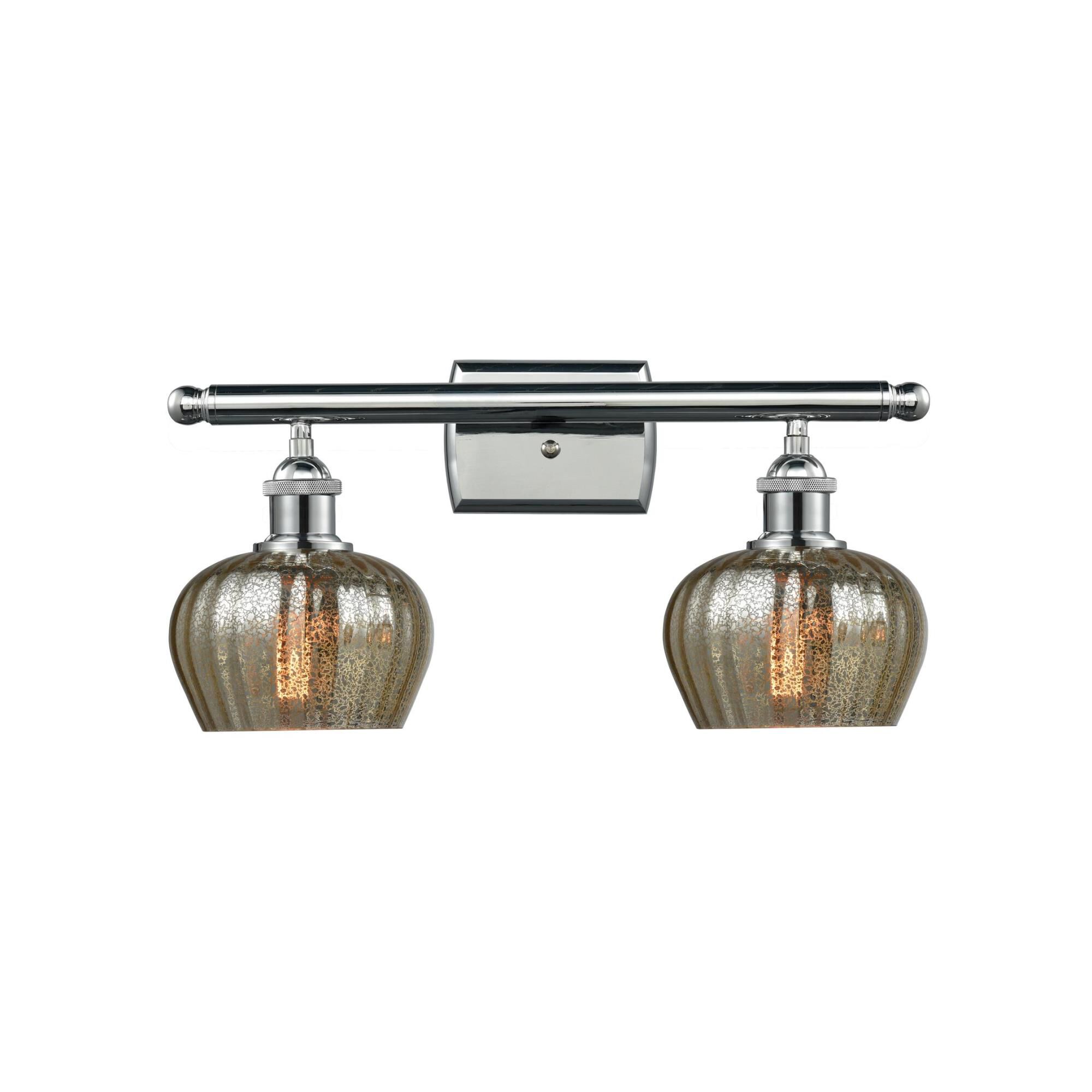 Shown in Polished Chrome finish and Mercury Fluted glass