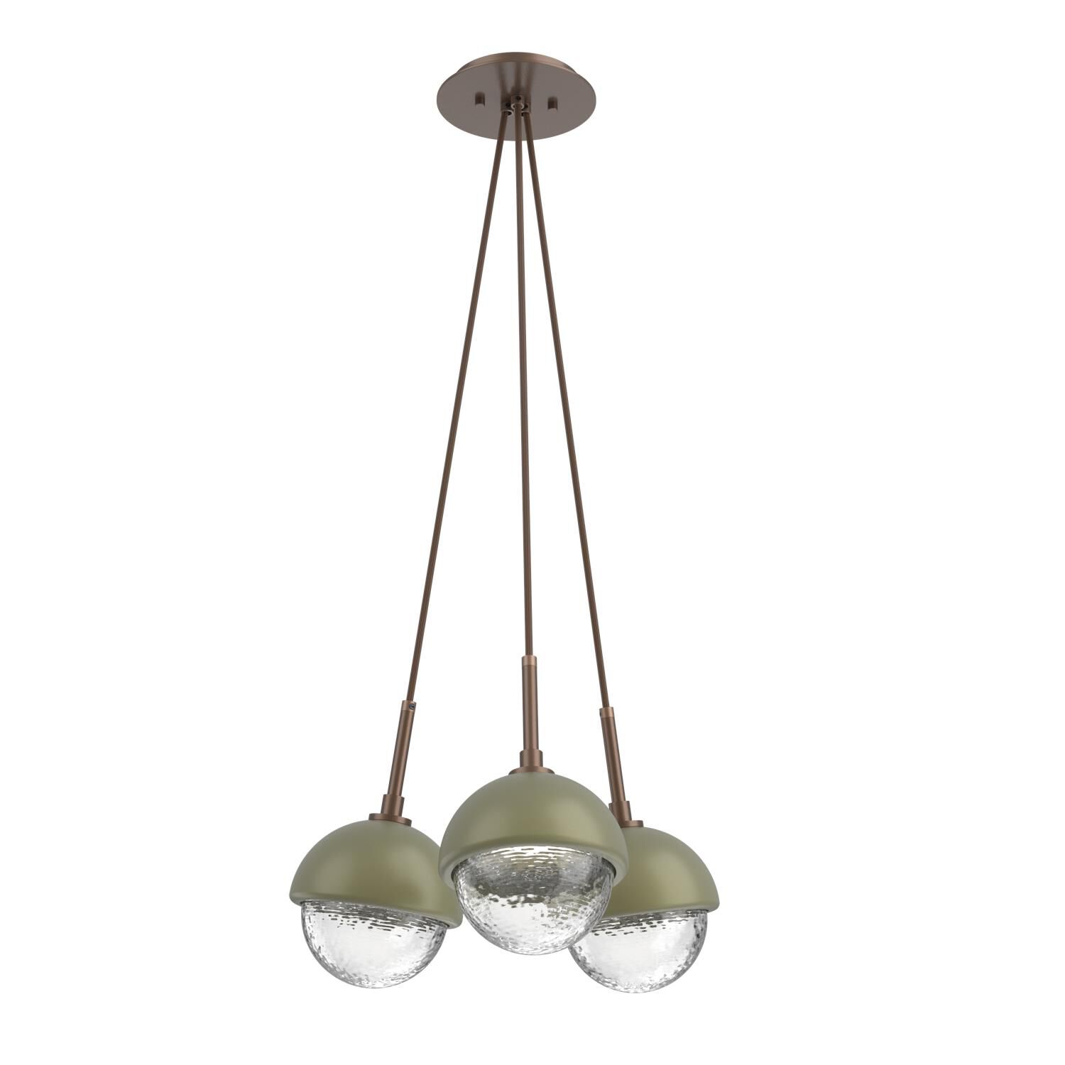 Shown in Burnished Bronze finish and Clear glass and Sage Green accent