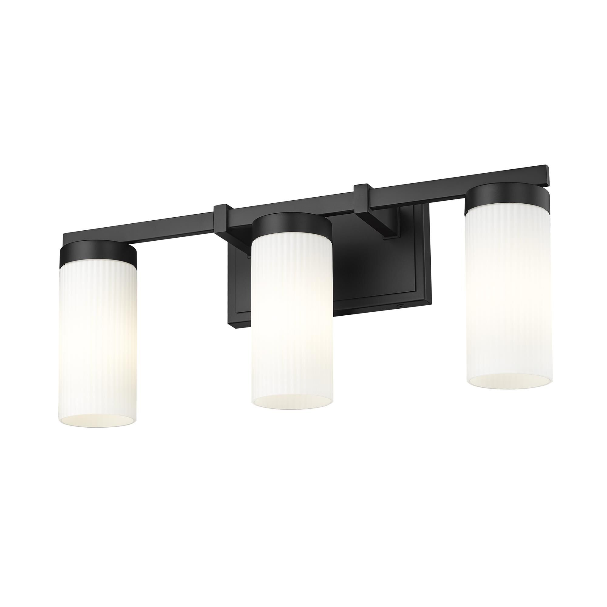 Shown in Matte Black finish and White glass and White shade
