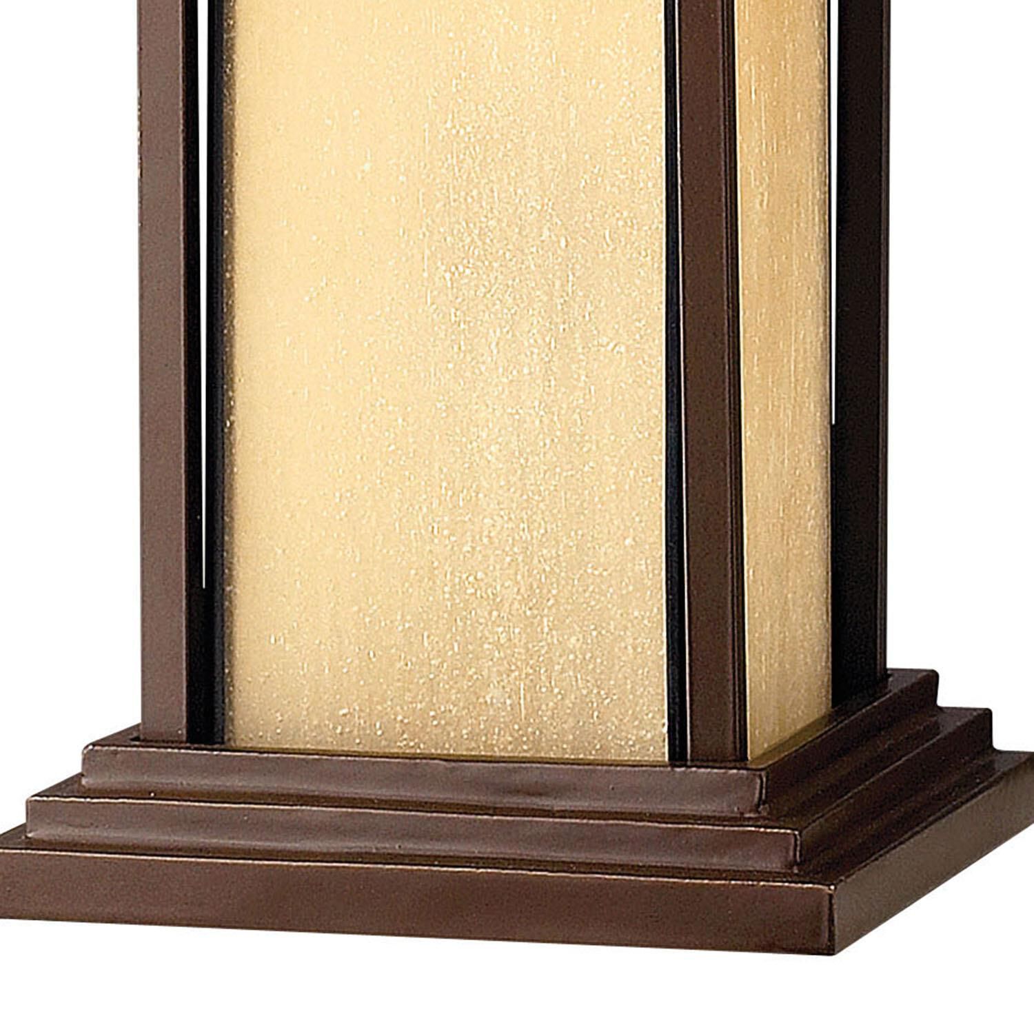 Shown in Anchor Bronze finish and Etched Amber Seedy Bound glass