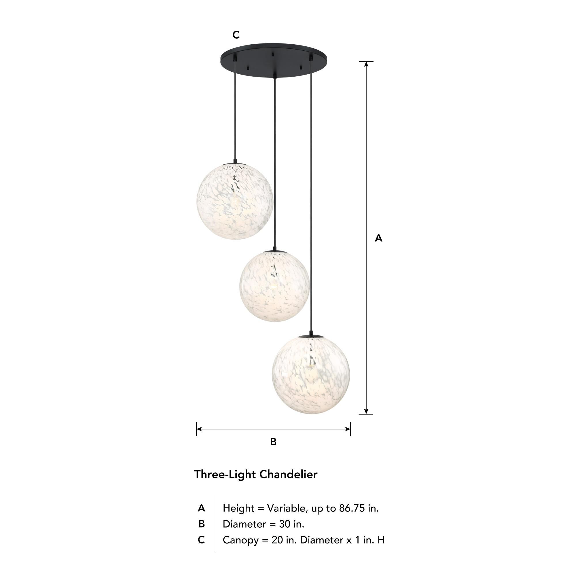 Circo 30 Inch Multi Light Pendant by Designers Fountain