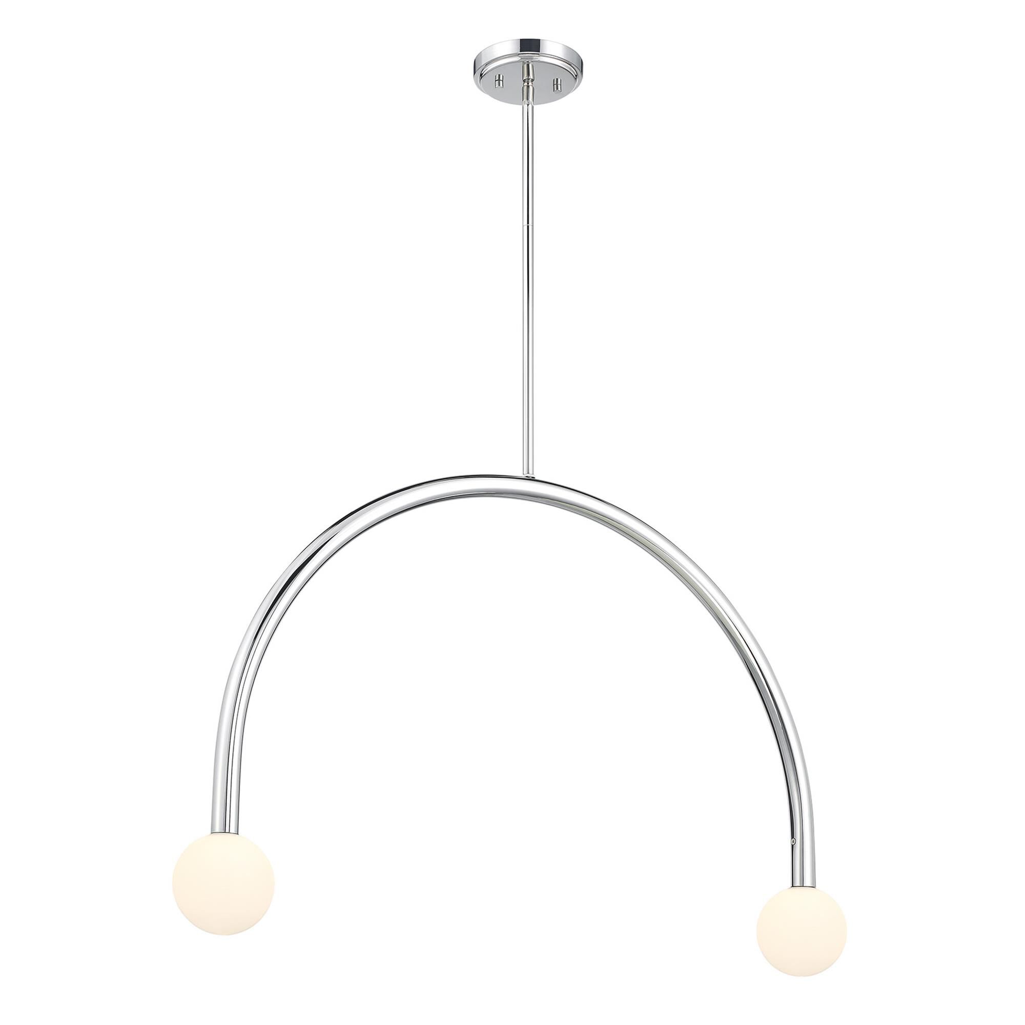 Shown in Chrome finish and White Opal glass and Glass shade