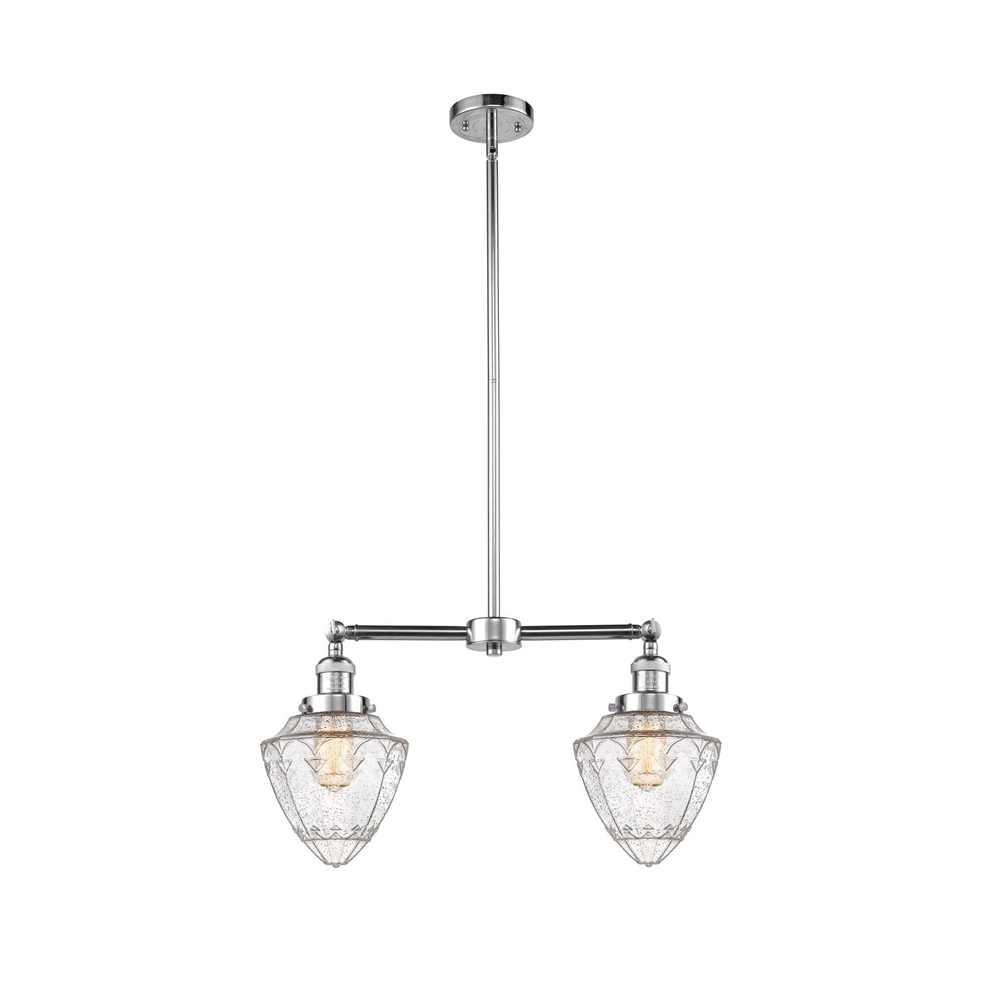 Shown in Polished Chrome finish and Seedy Small Bullet glass