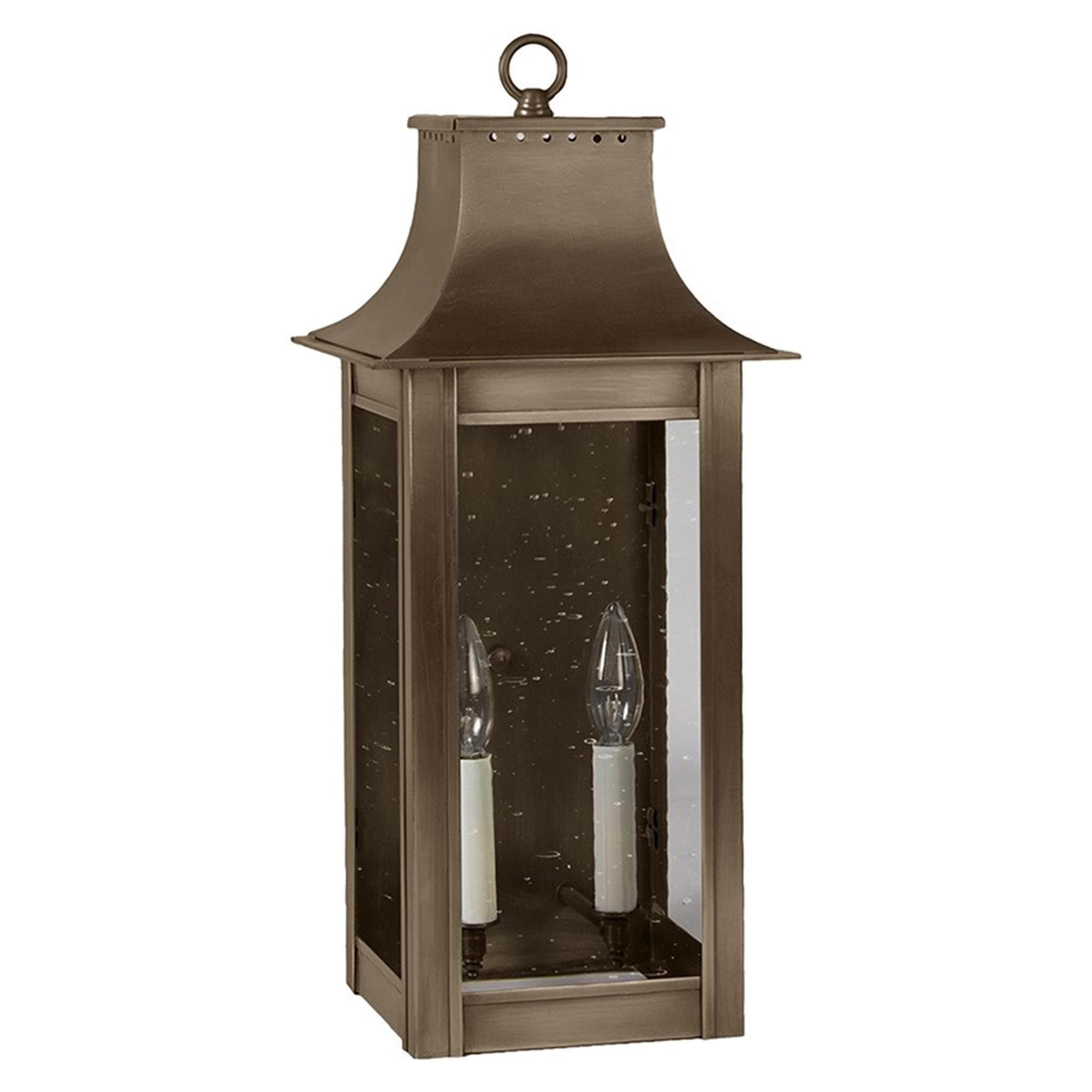 Shown in Dark Antique Brass finish and Clear Seedy glass and No Mirror/Reflector No Scroll accent