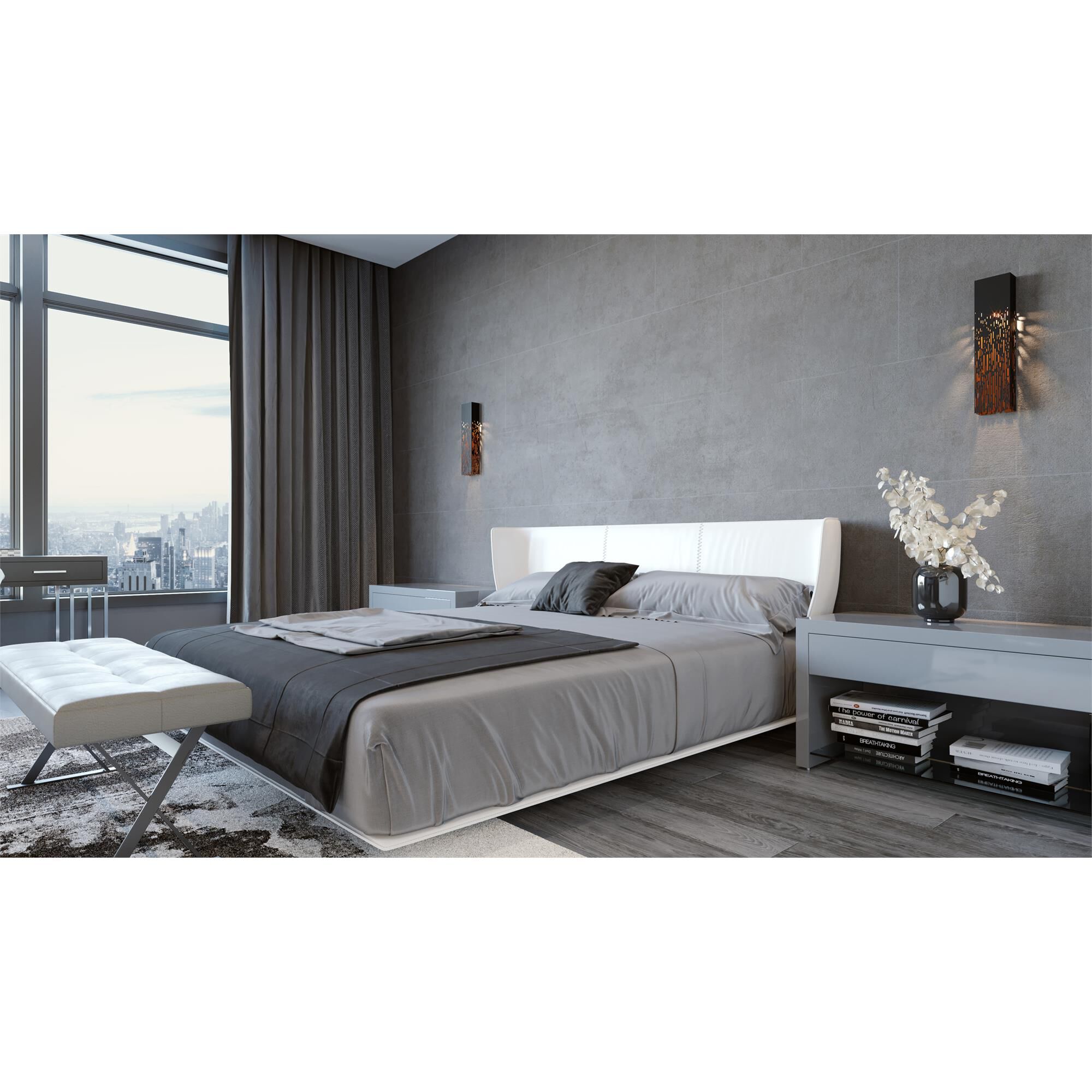 Shown in Black finish and Black Steel shade