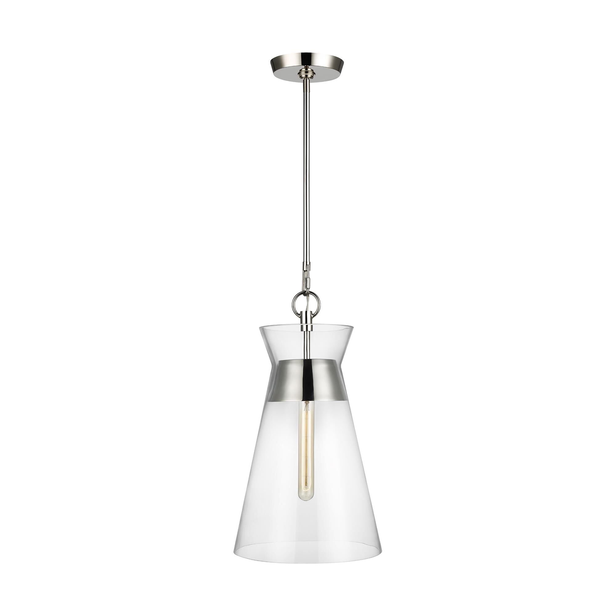 Shown in Polished Nickel finish and Clear glass