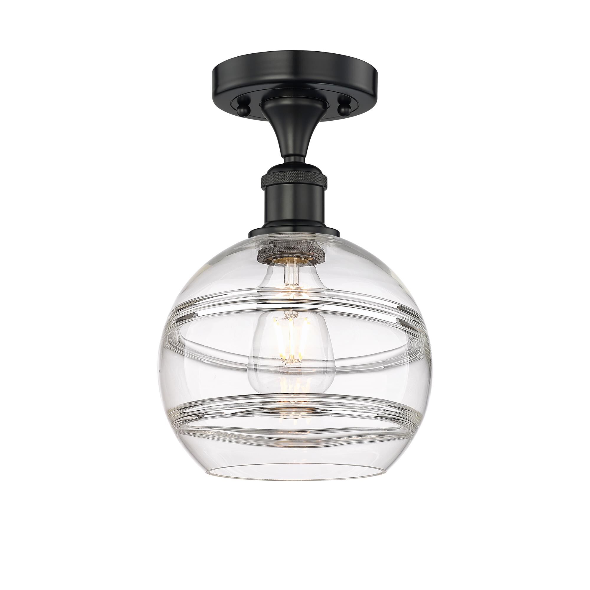 Shown in Matte Black finish and Clear glass
