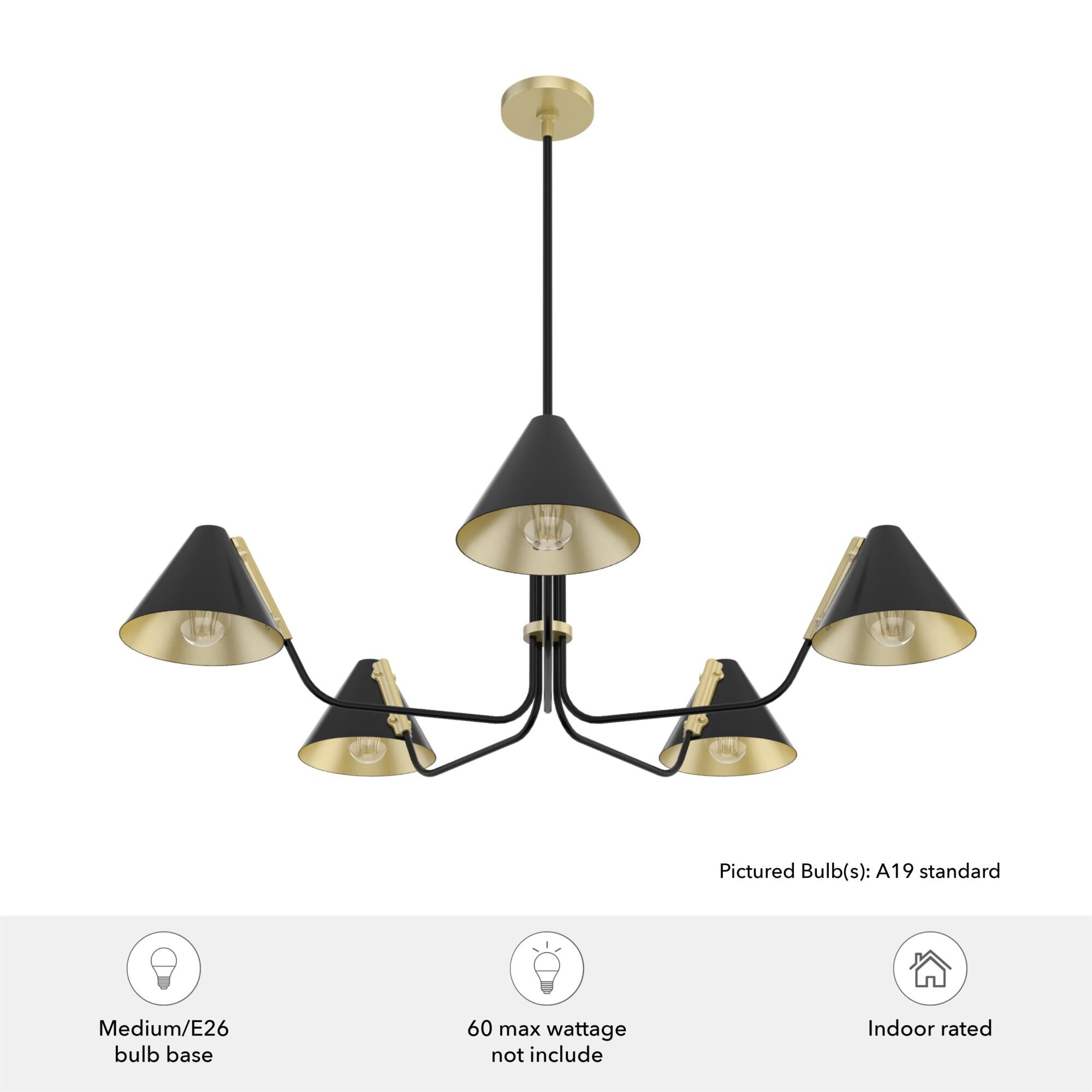 Grove Isle 40 Inch 5 Light Chandelier by Hunter Fan