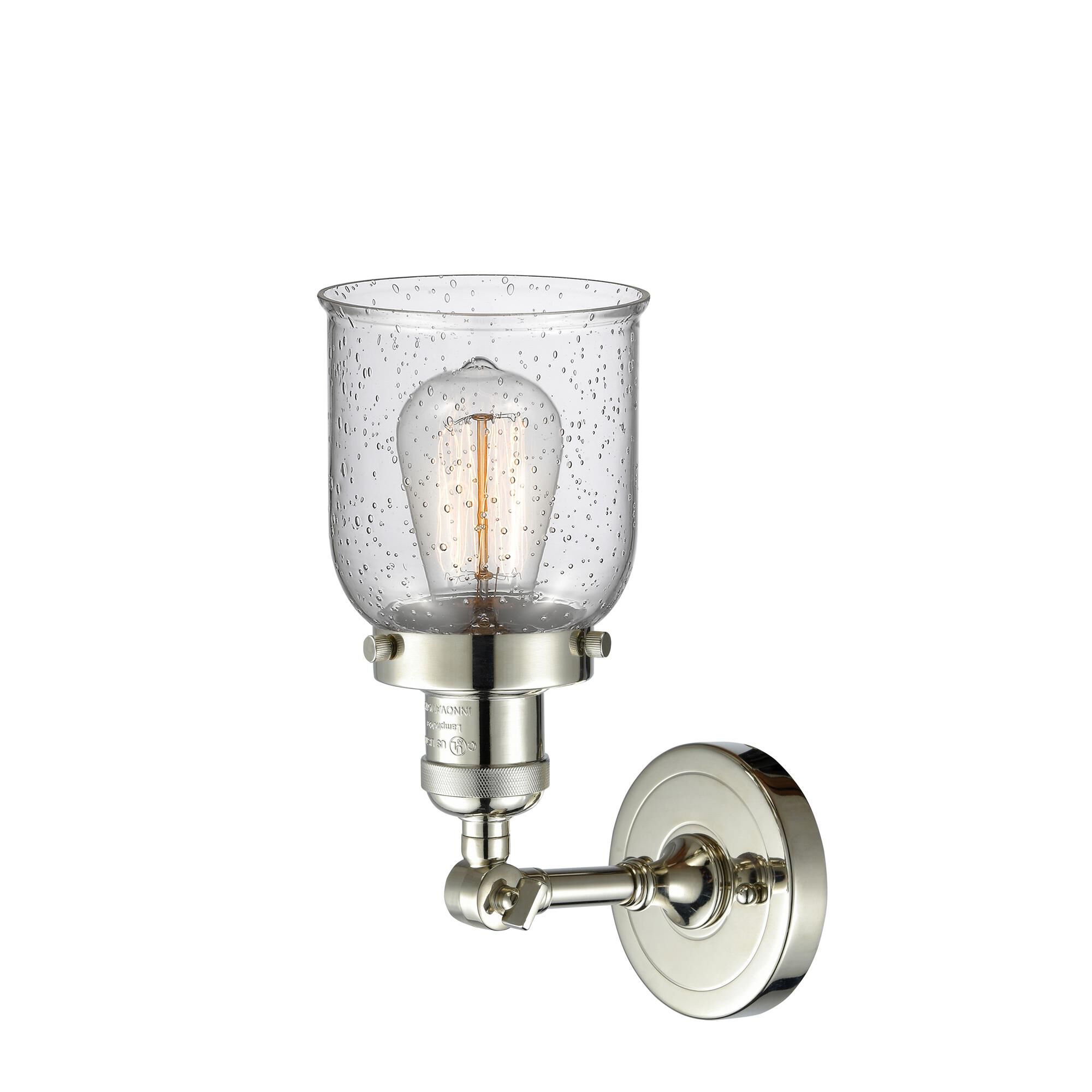 Shown in Polished Nickel finish and Seedy glass