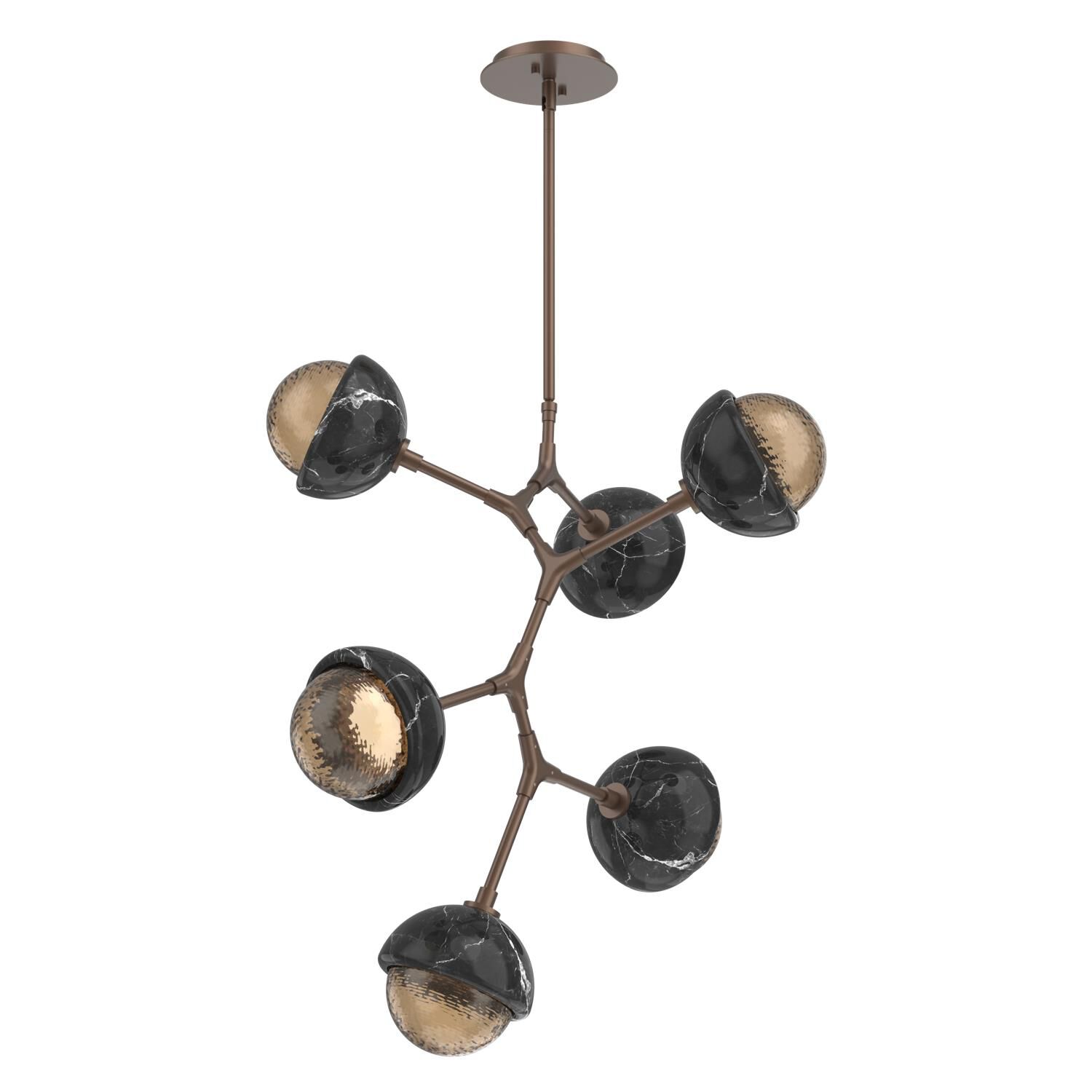 Shown in Burnished Bronze finish and Bronze glass and Black Marble accent