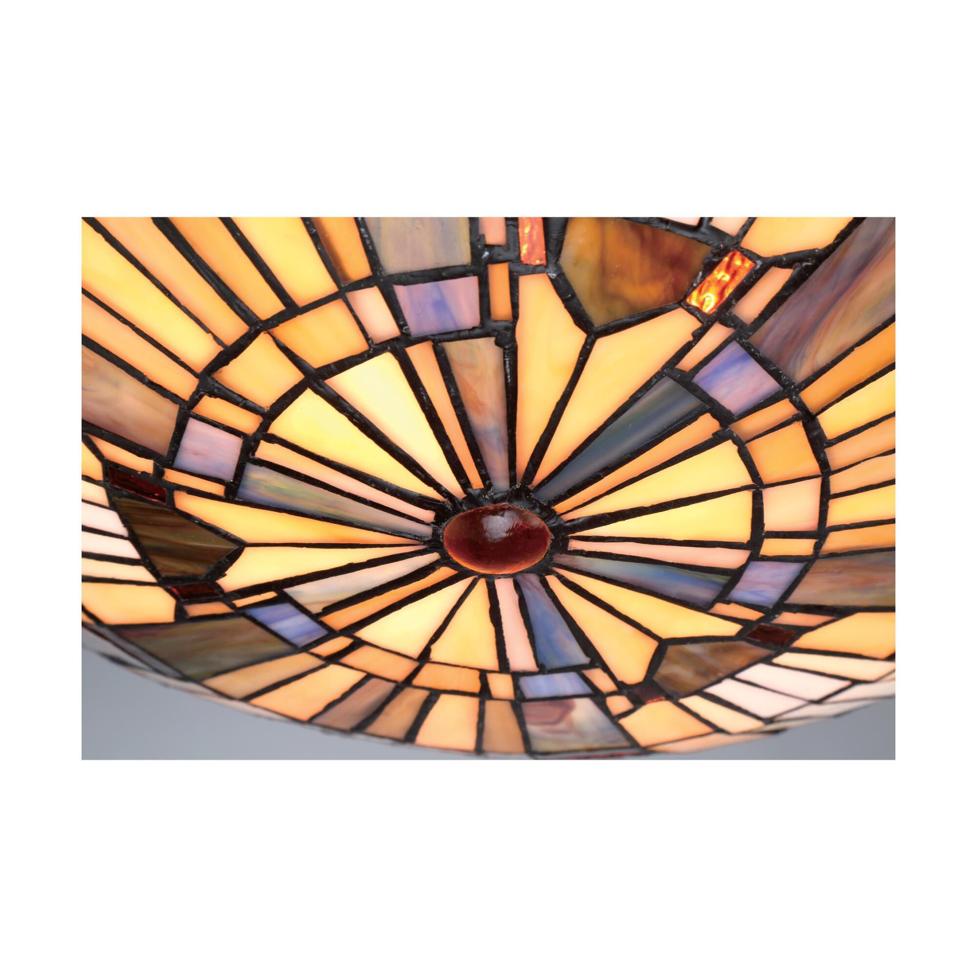 Shown in Valiant Bronze finish and Tiffany glass