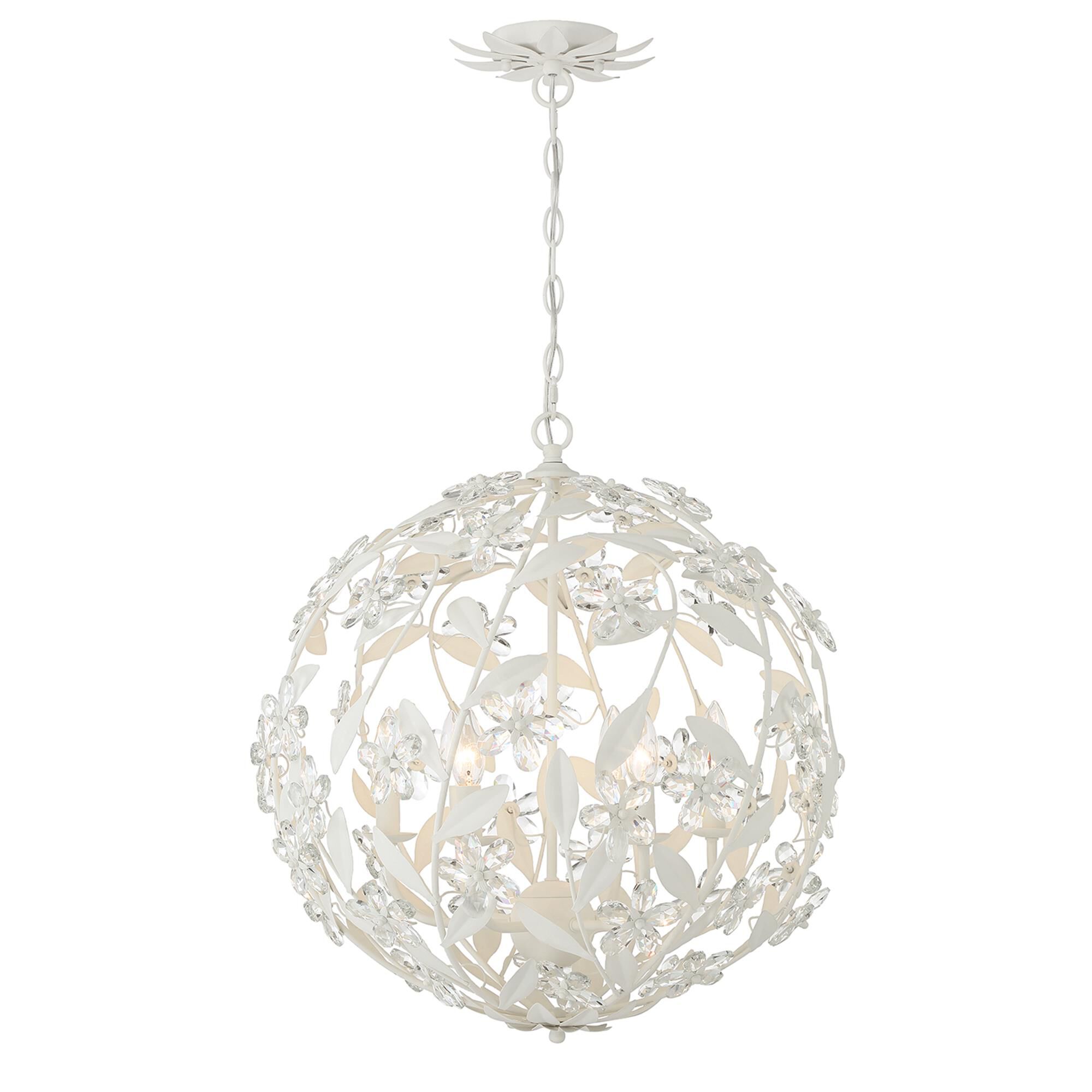 Shown in Matte White finish and Hand Cut crystal