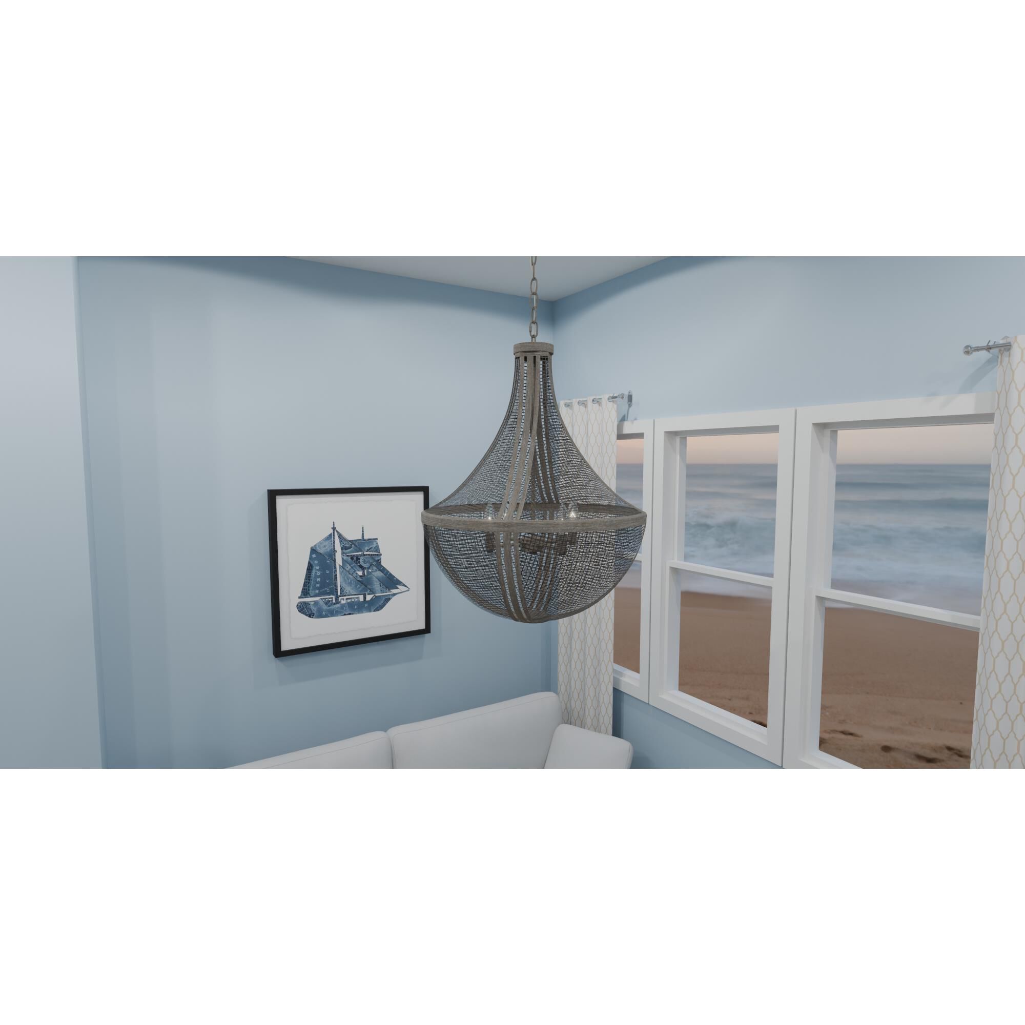 Hallie 22 Inch 4 Light Large Pendant by Quoizel