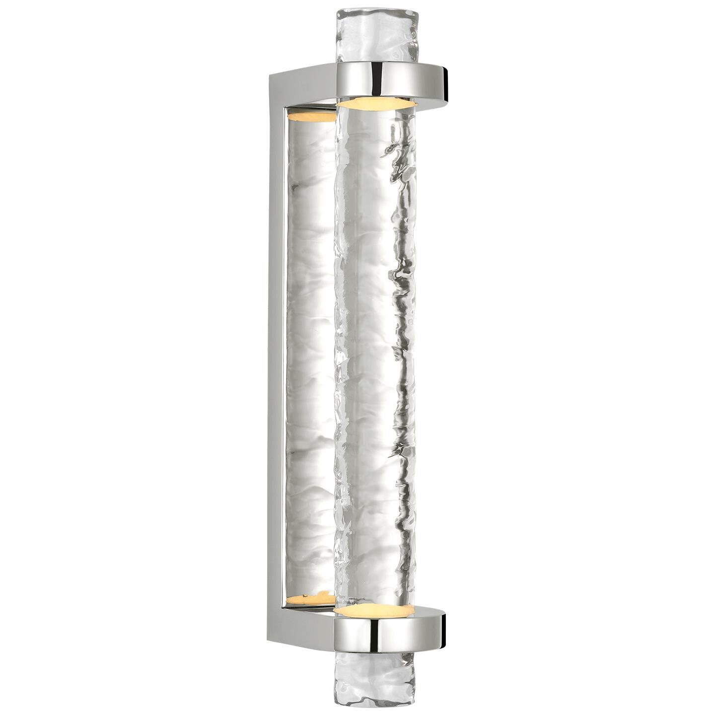 Shown in Polished Nickel finish and Clear Wavy glass