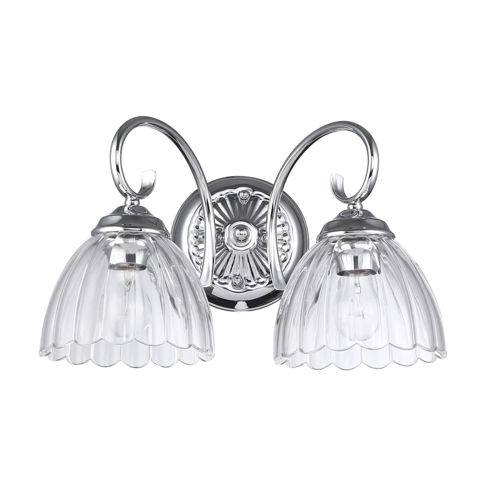 Shown in Chrome finish and Clear glass