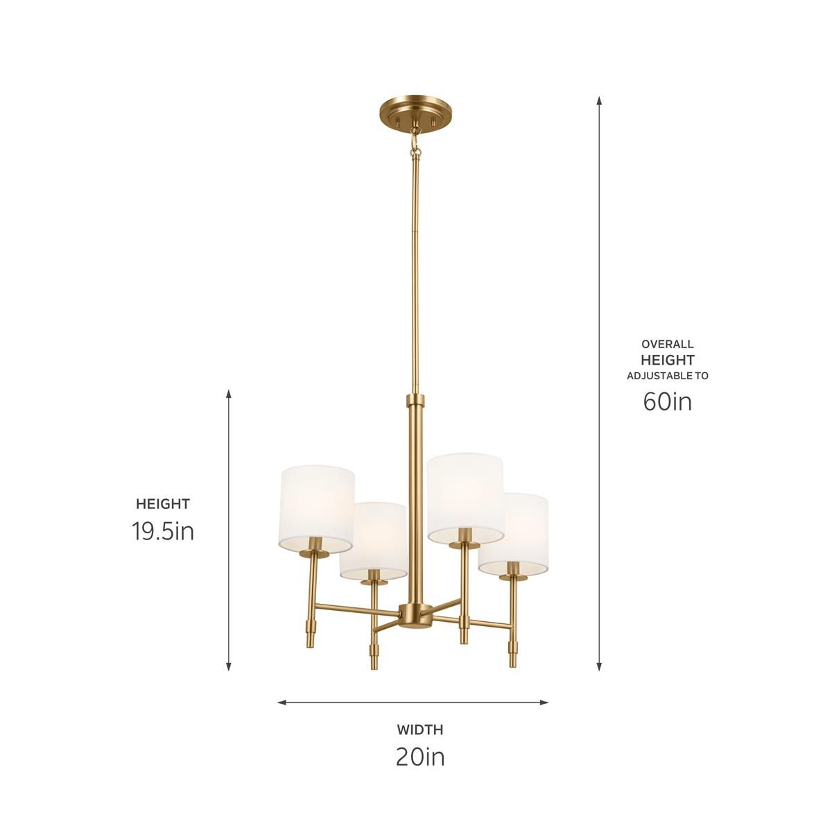 Shown in Brushed Natural Brass finish and Fabric and Drum shade