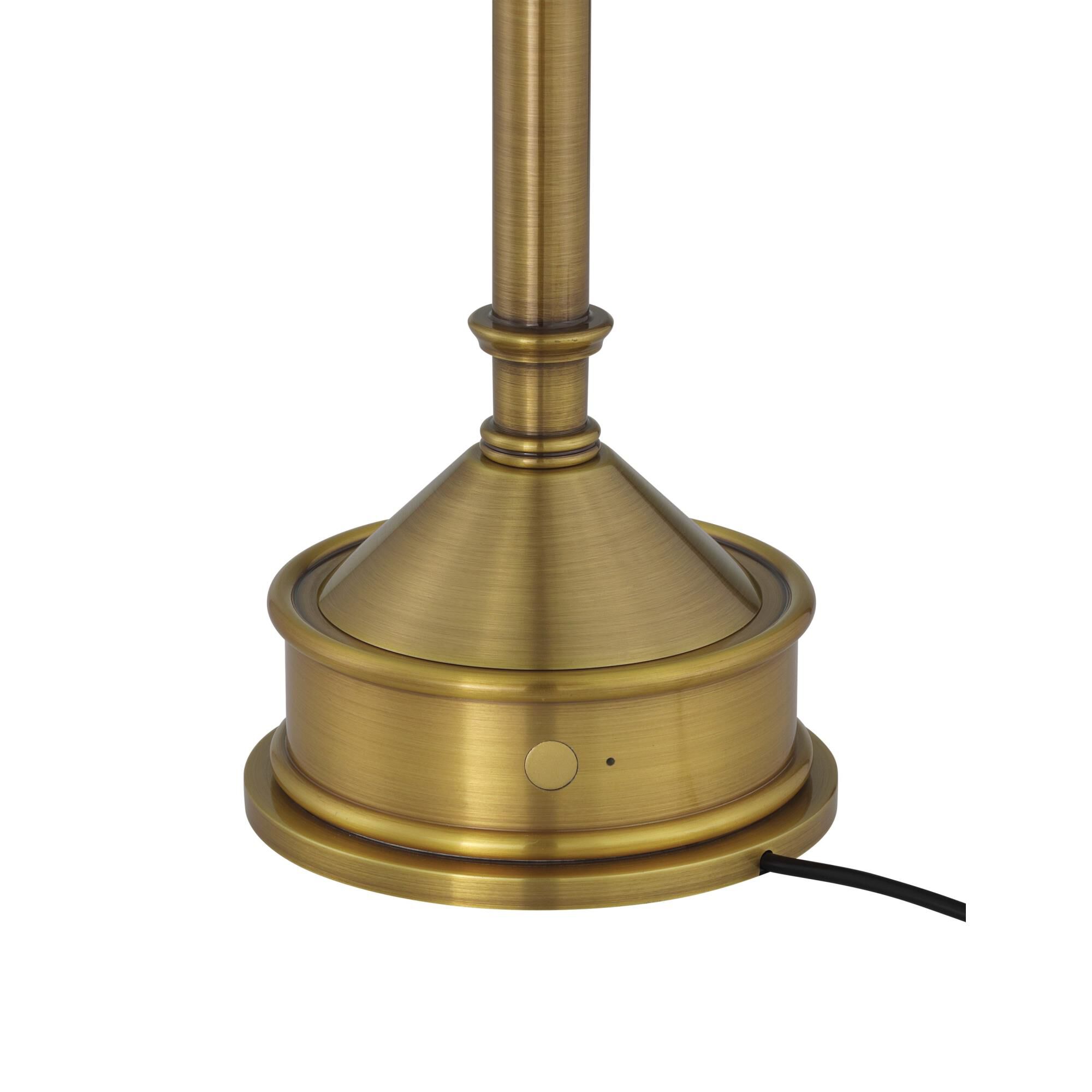 Shown in Brass finish and Polished Brass Metal shade