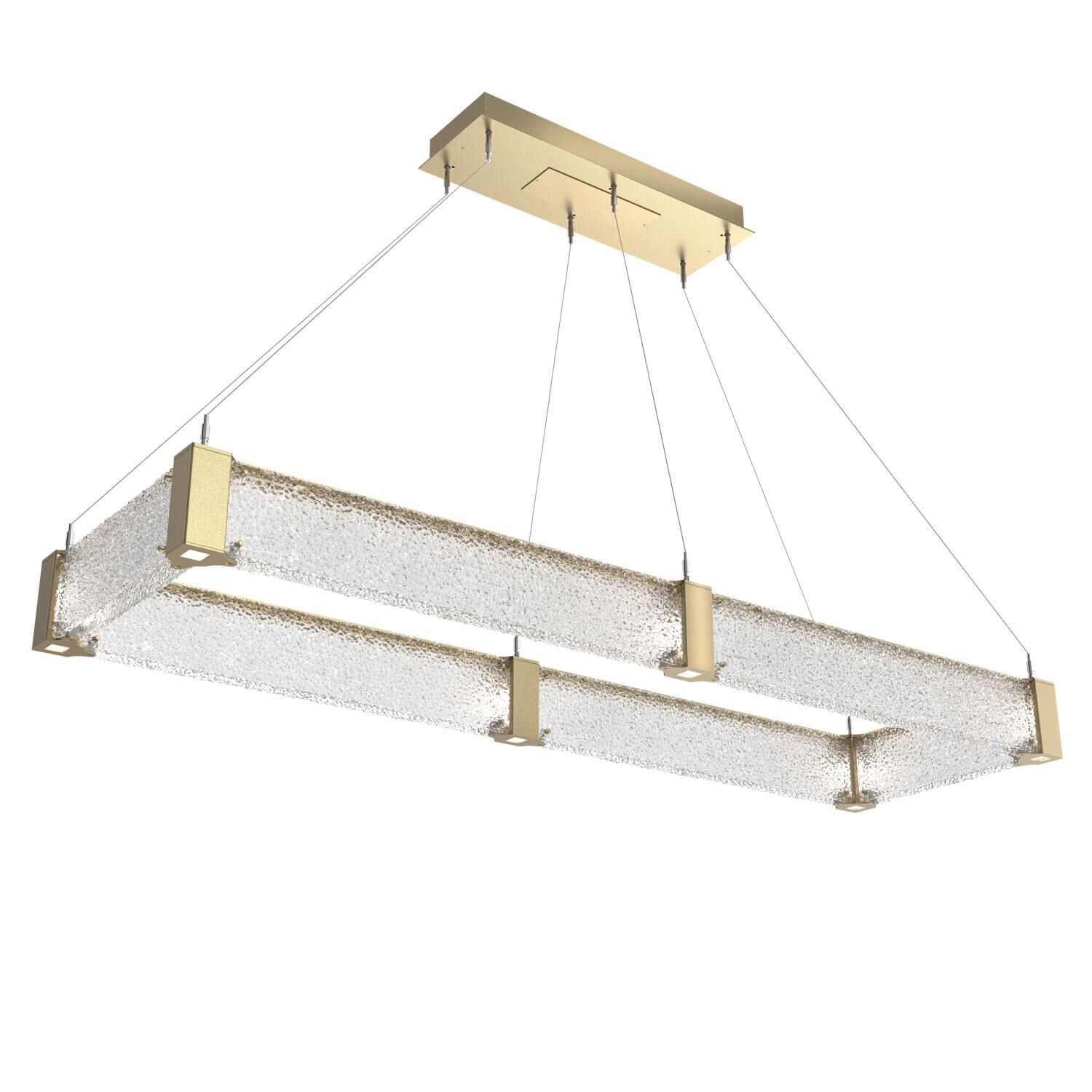 Shown in Gilded Brass finish and Clear Rimelight glass