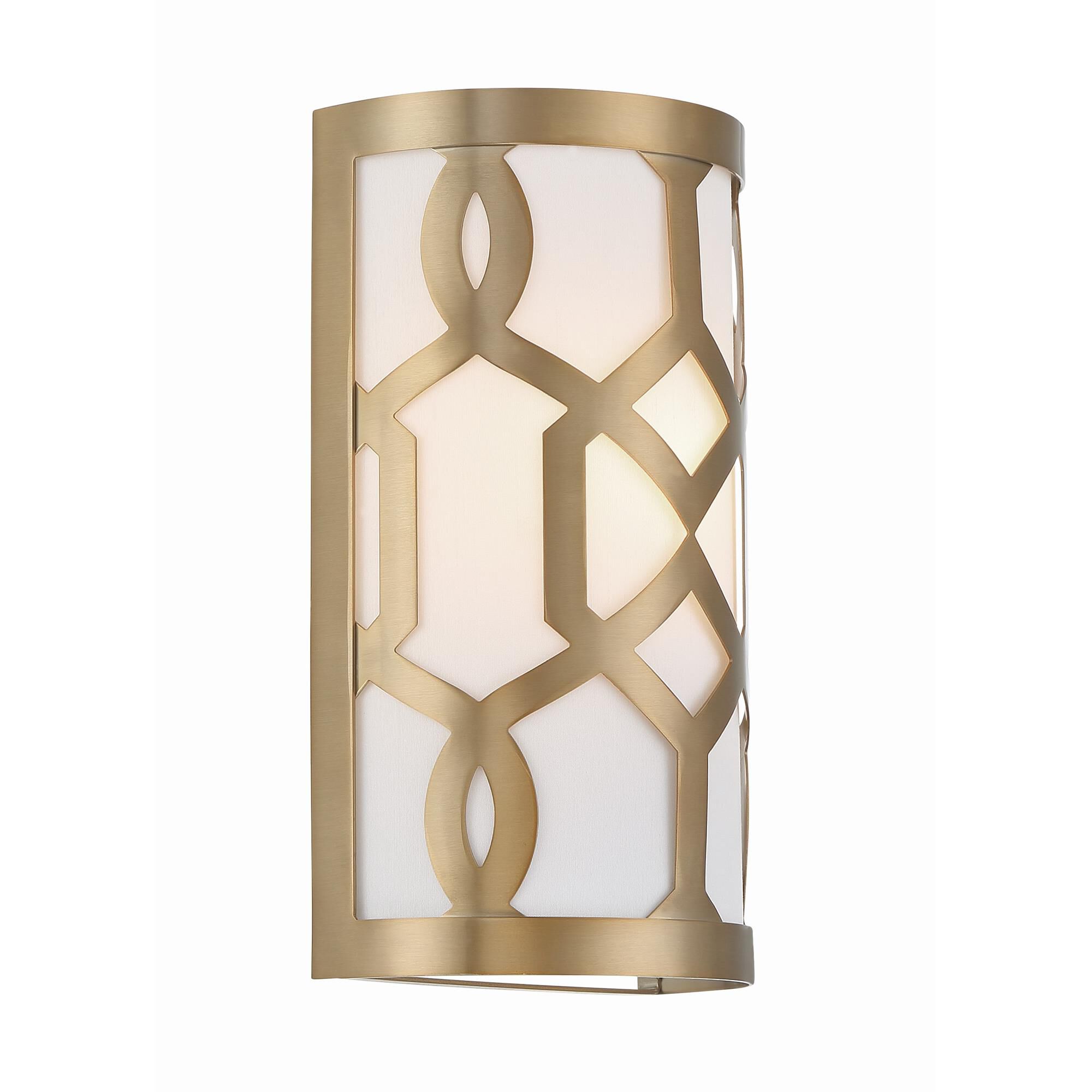 Shown in Aged Brass finish and Silk glass and White shade