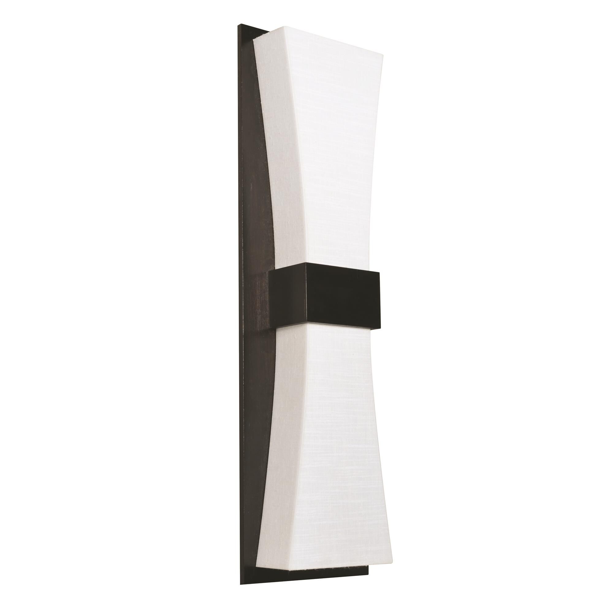 Shown in Espresso finish and Linen White Fabric, Acrylic shade and No Accent accent
