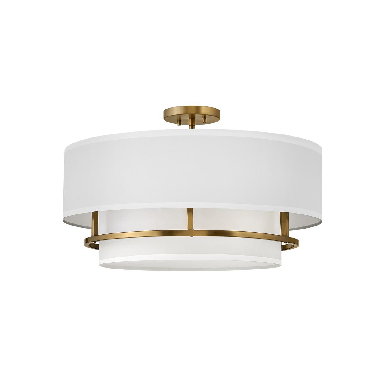 Shown in Lacquered Brass finish and Faux Parchment shade