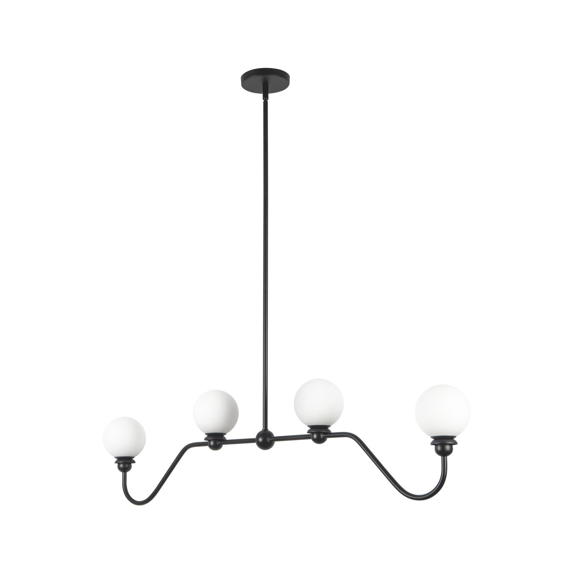 Shown in Matte Black finish and Matte Opal glass