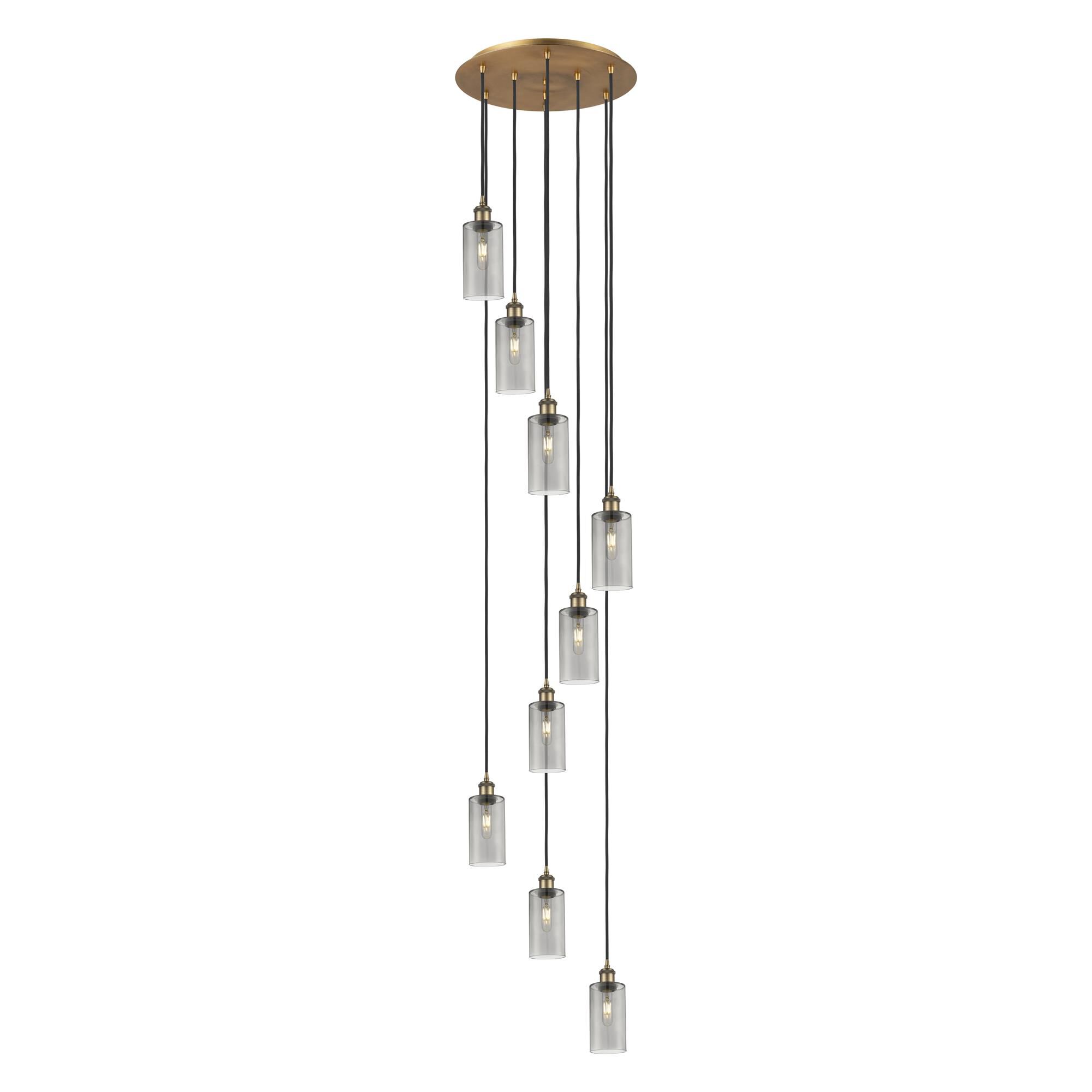 Shown in Brushed Brass finish and Light Smoke shade