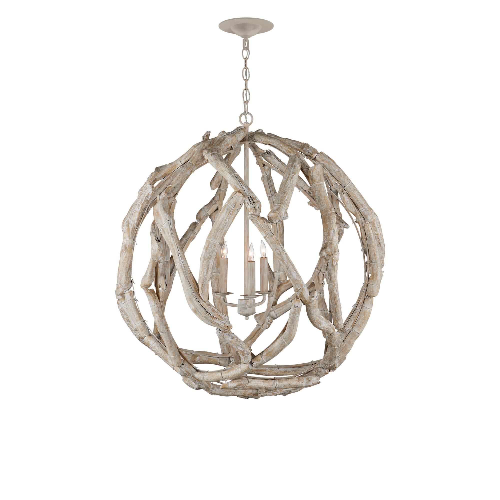 Driftwood 29 Inch Chandelier by Currey and Company