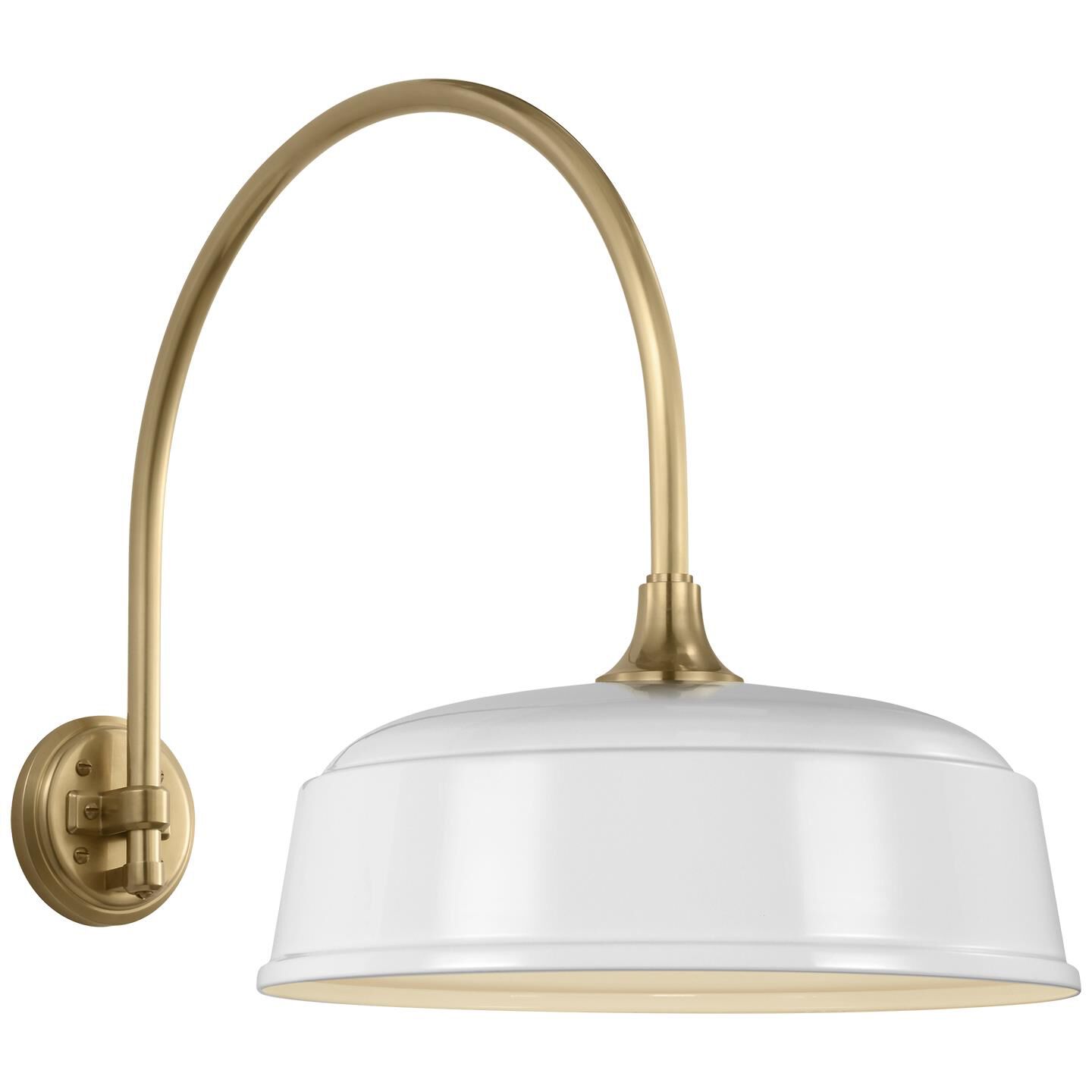 Shown in Hand-Rubbed Antique Brass finish and White Rockhouse shade