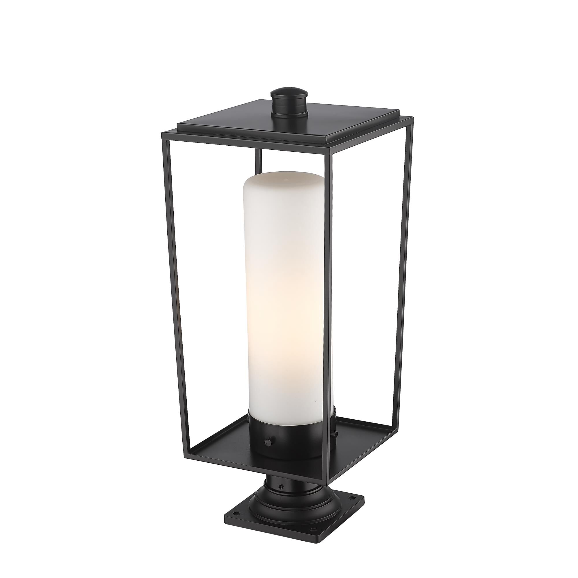 Shown in Black finish and Glass shade