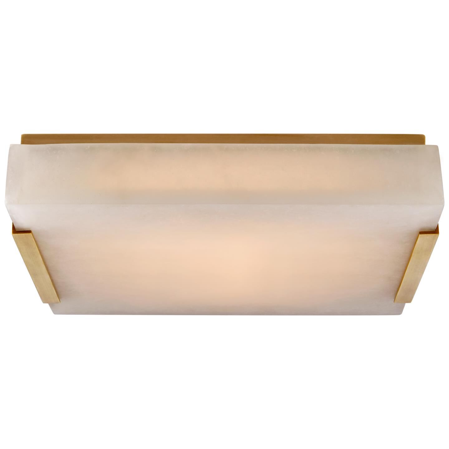 Shown in Antique-Burnished Brass finish and Alabaster glass