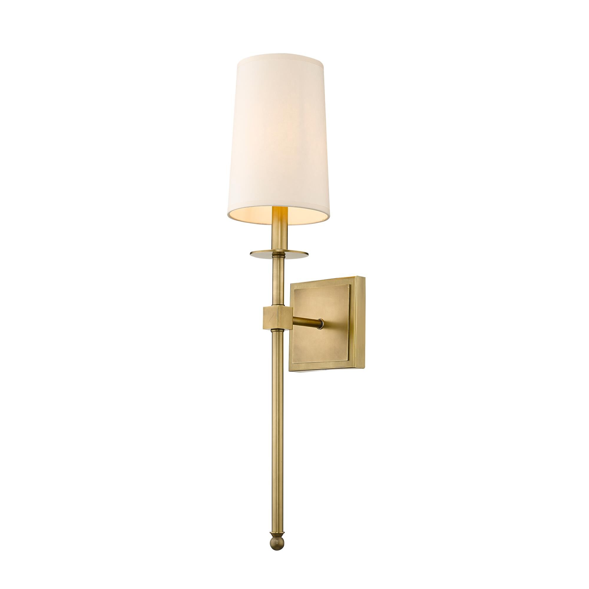 Shown in Rubbed Brass finish and Parchment Paper glass and Parchment Paper shade