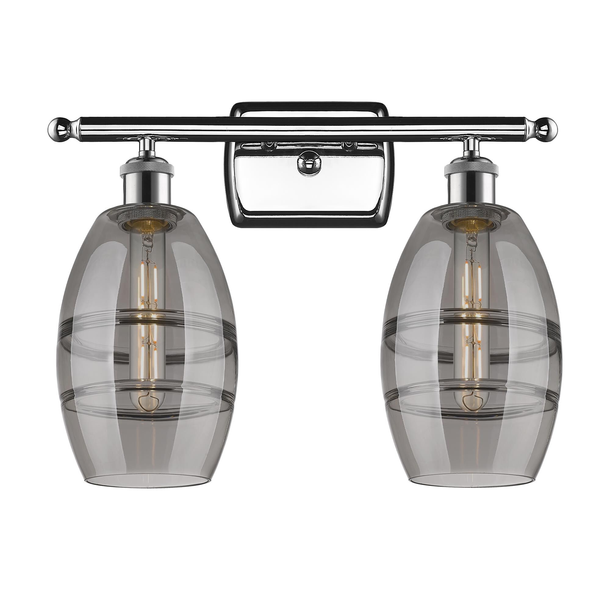 Shown in Polished Chrome finish and Light Smoke glass