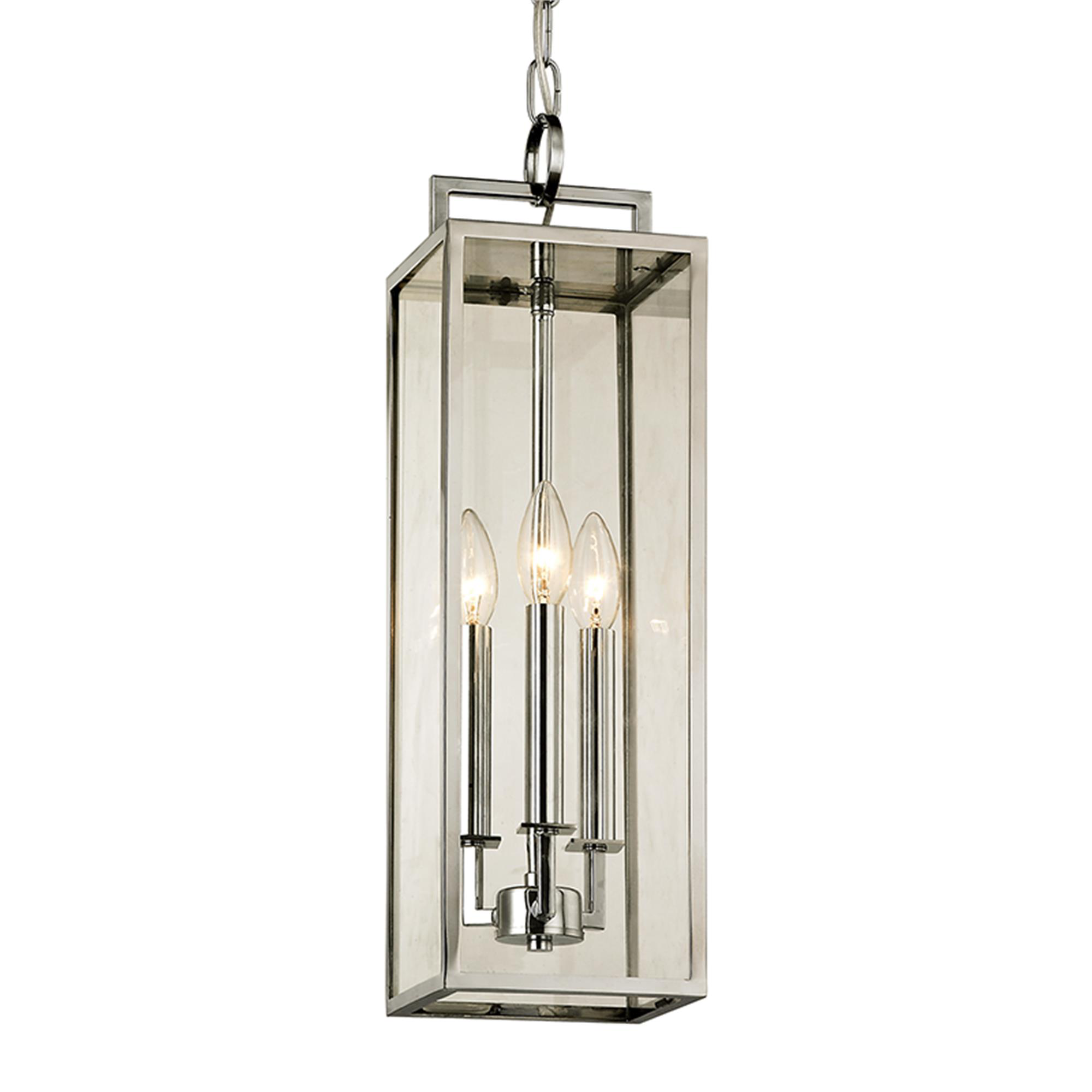 Shown in Polished Stainless finish and Clear glass