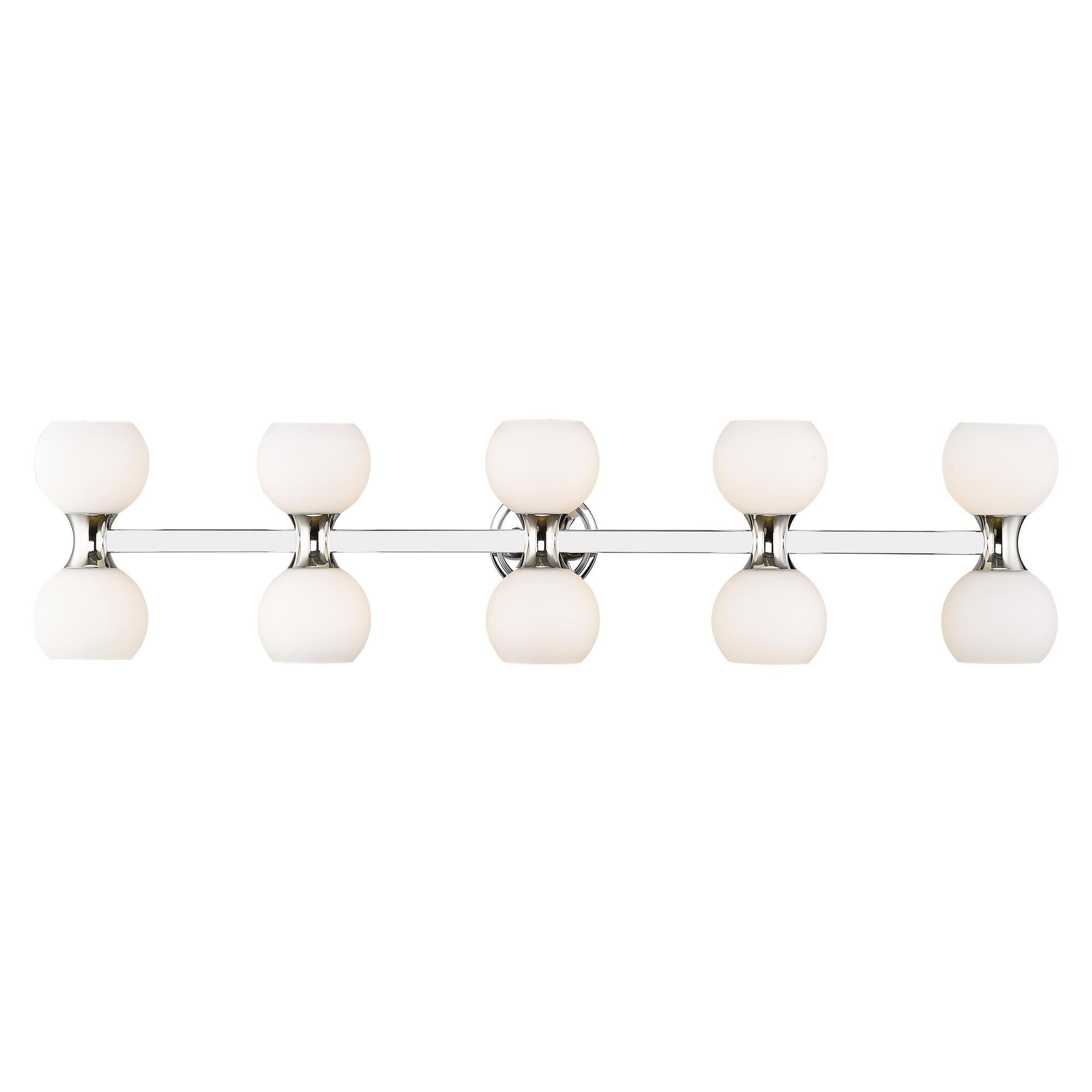 Shown in Brushed Nickel finish and Matte Opal glass