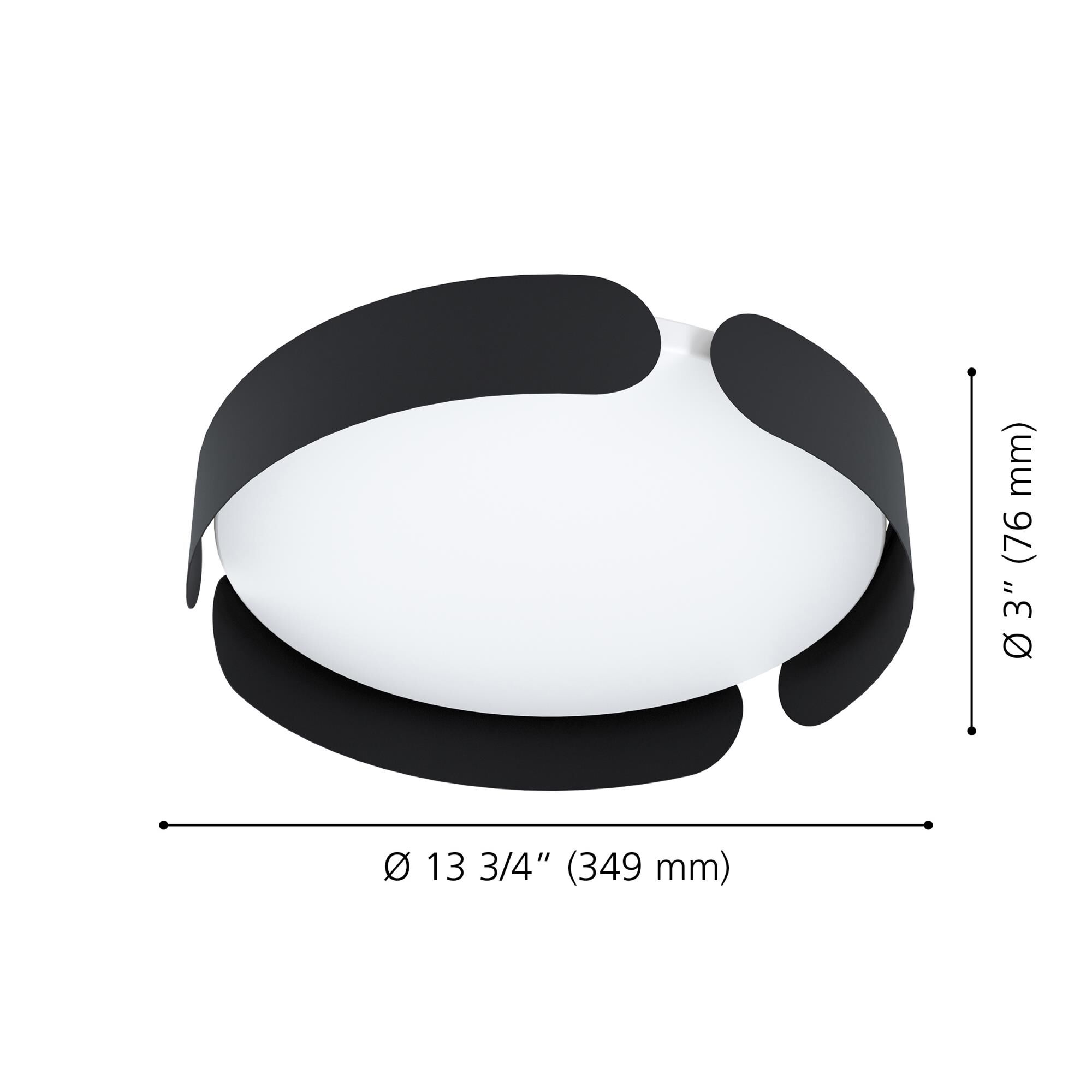 Shown in Black finish and White shade