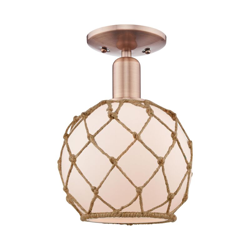 Bruno Marashlian Farmhouse Rope 8 Inch Semi Flush Mount by Innovations Lighting