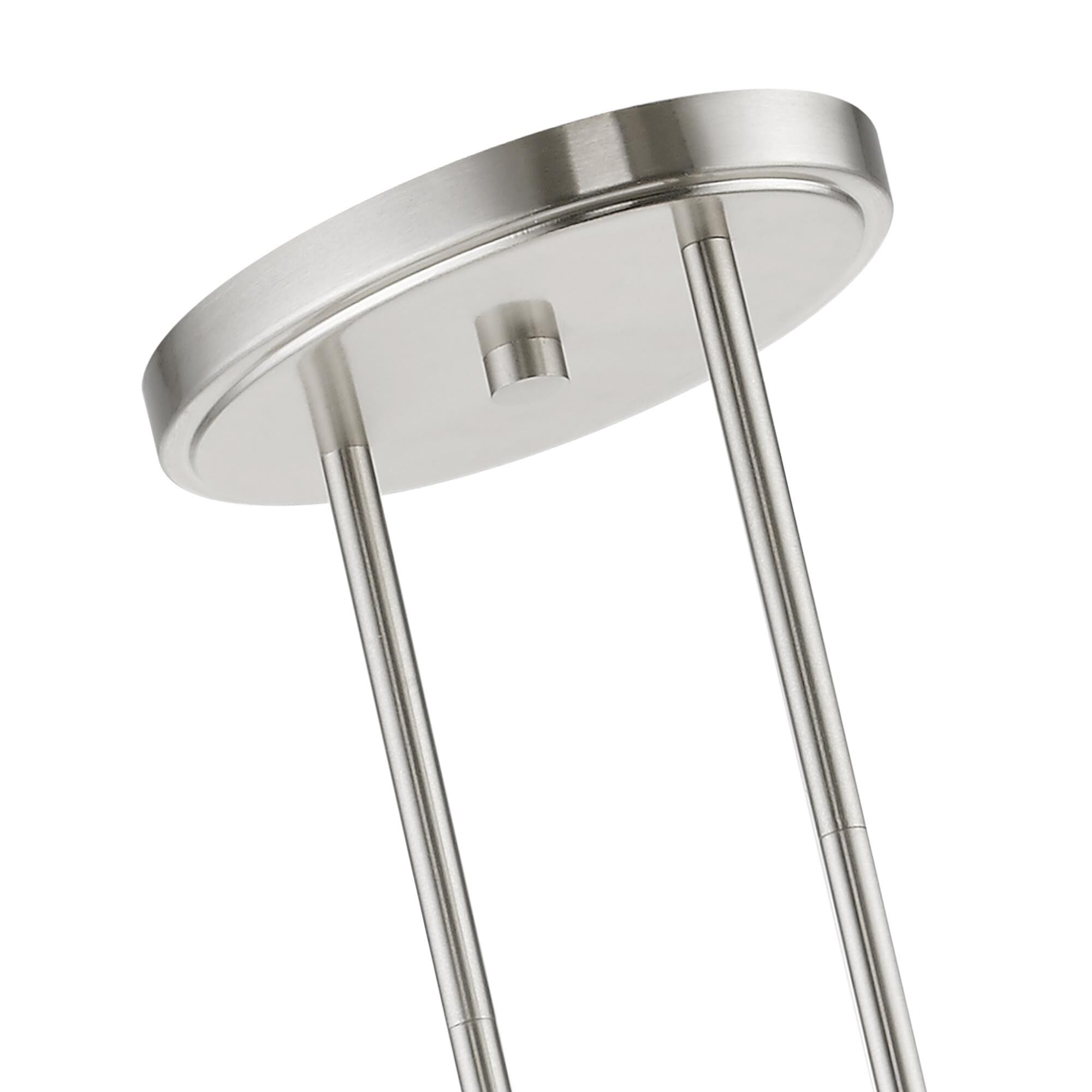 Shown in Brushed Nickel finish and Clear glass