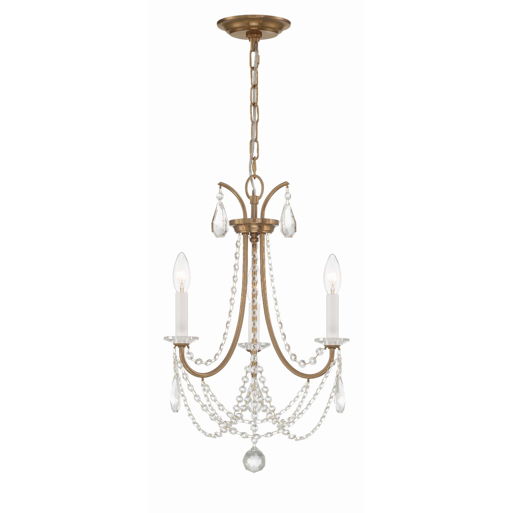 Shown in Aged Brass finish and Hand Cut crystal