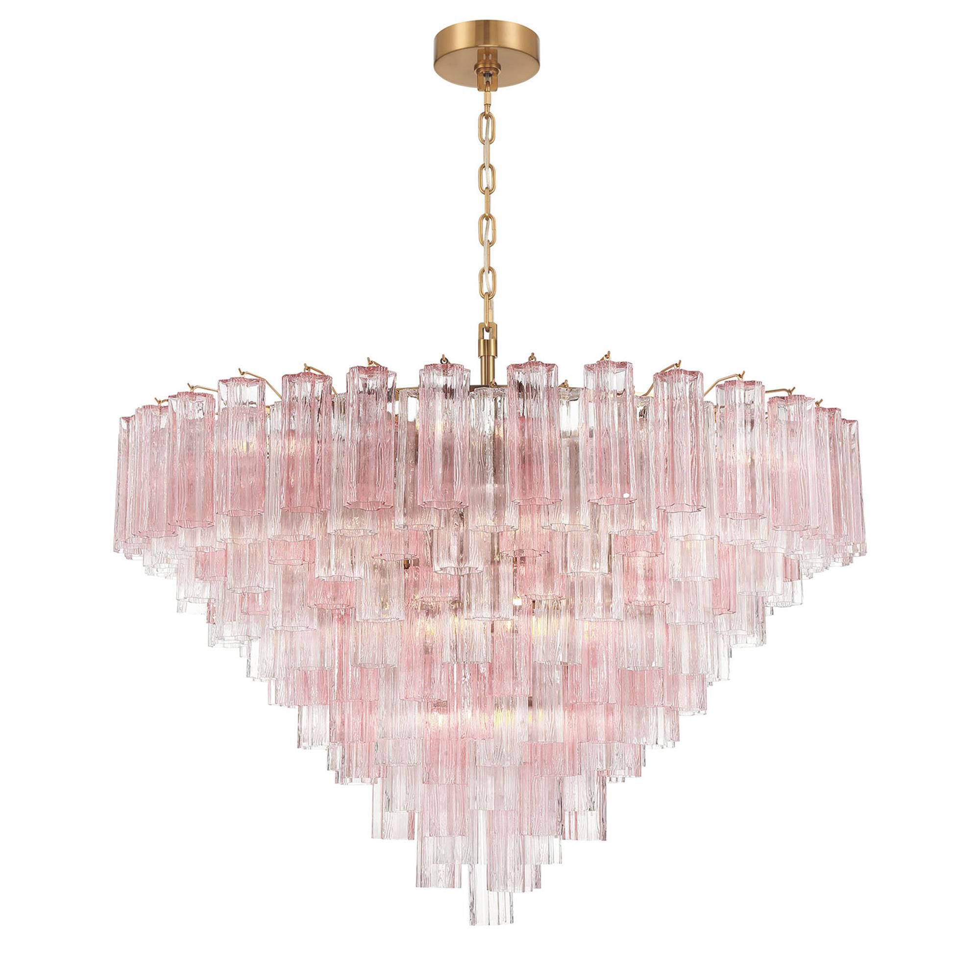Shown in Aged Brass finish and Tronchi Glass crystal