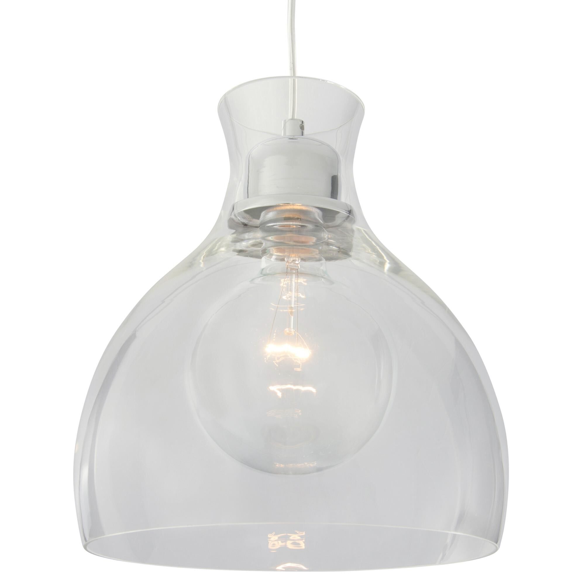 Shown in Chrome finish and Clear glass 