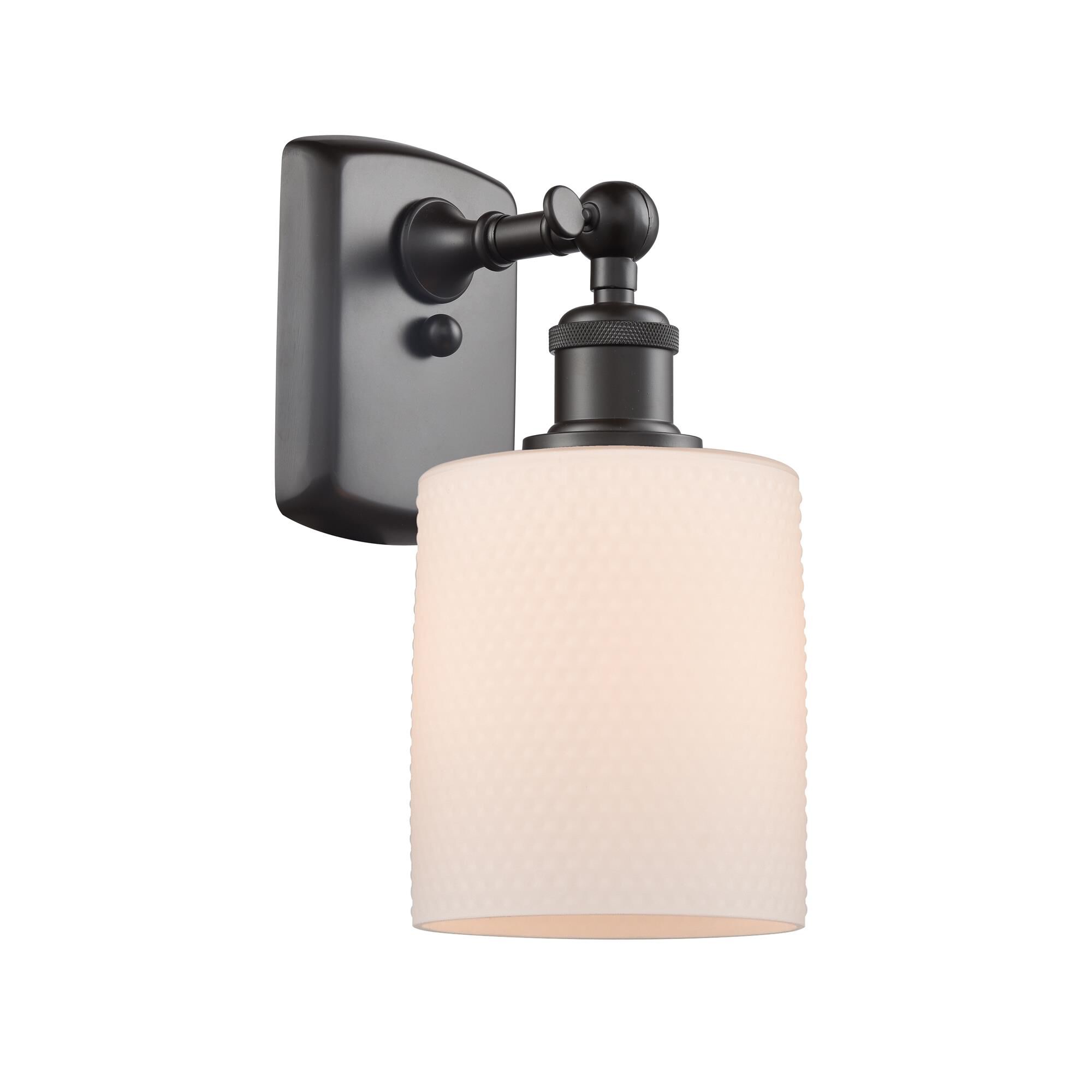 Shown in Oil Rubbed Bronze finish and Matte White - Drum glass