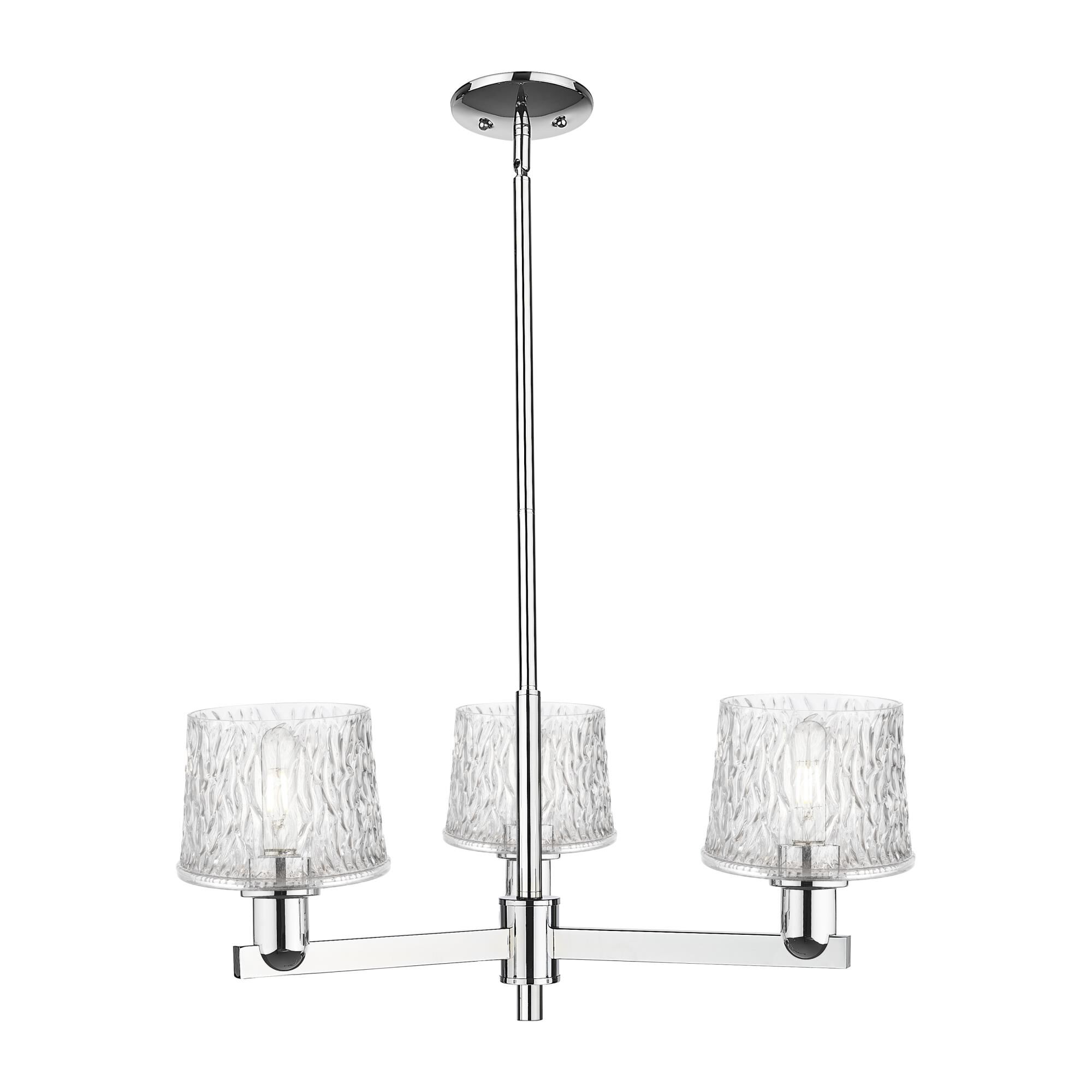 Shown in Polished Chrome finish and Clear glass