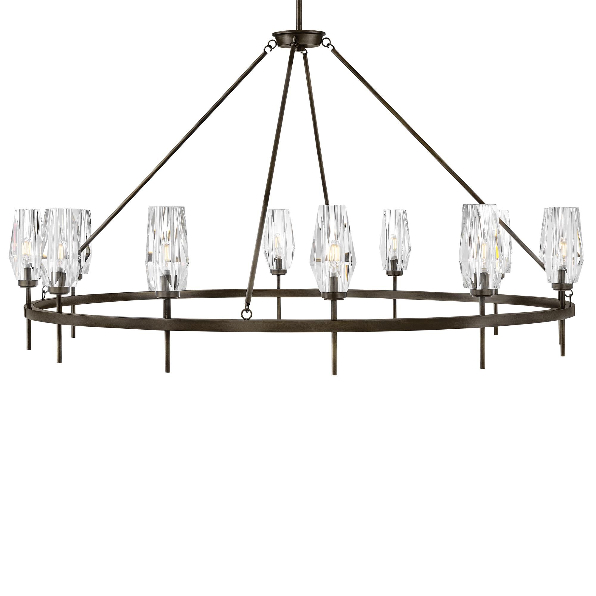 Shown in Black Oxide finish and Faceted Clear Crystal glass