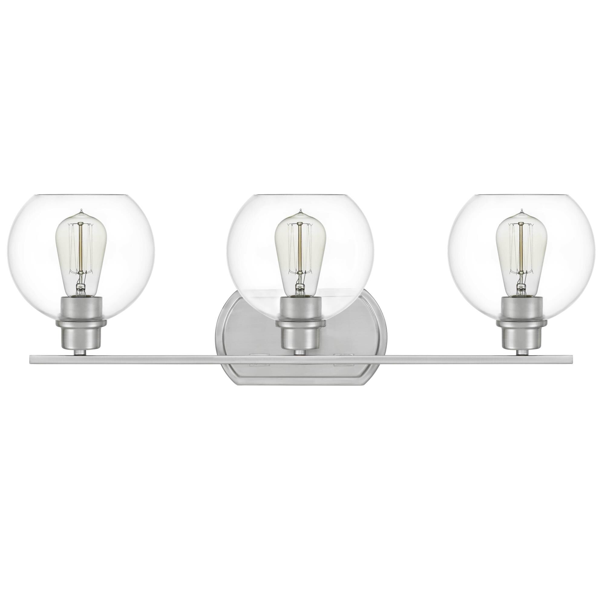 Shown in Brushed Nickel finish and Clear Glass shade