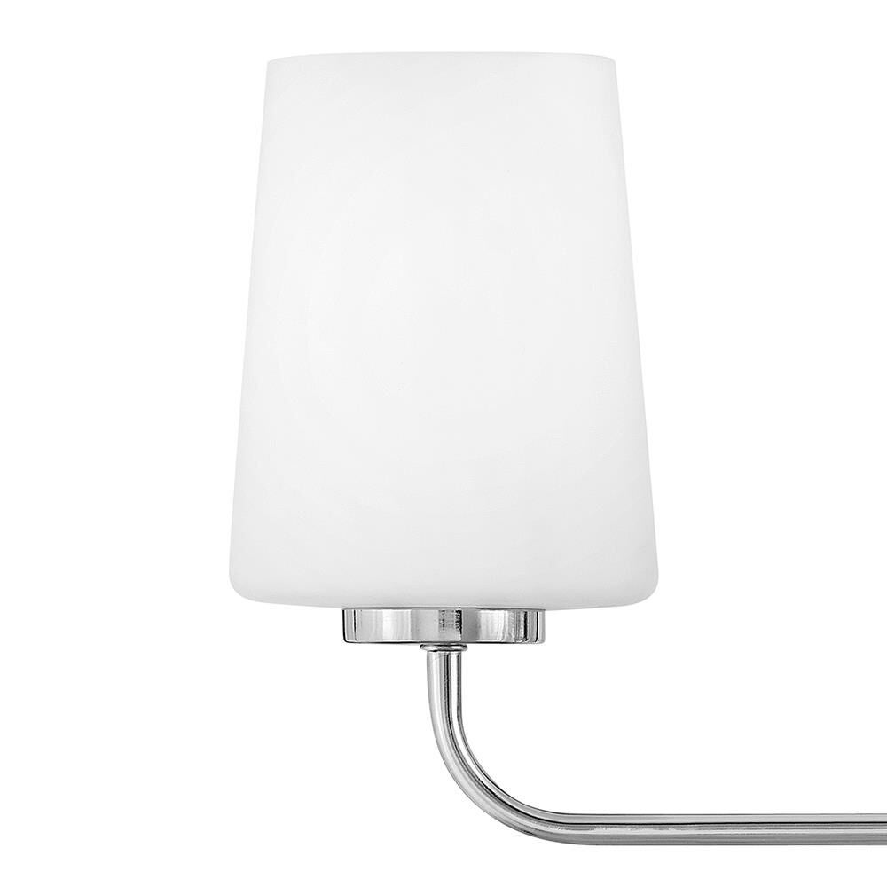 Shown in Chrome finish and White glass